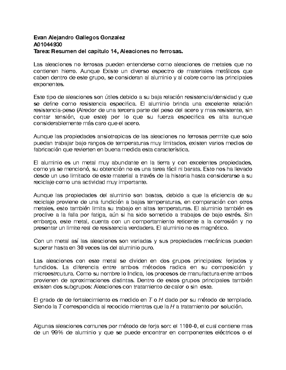 Evan Gallegos Resumen Capitulo 14 Aplicaciones De Los Materiales Studocu