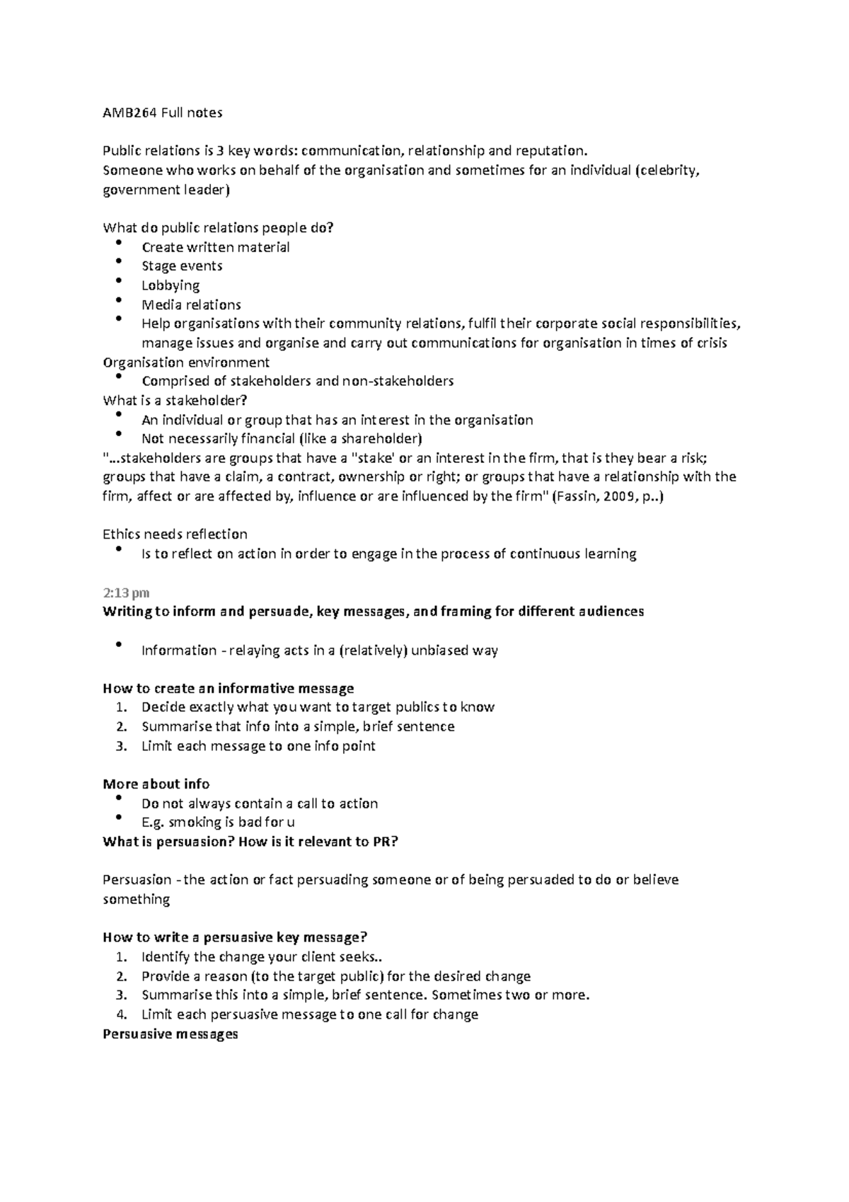AMB264 Full notes - Warning: TT: undefined function: 32 Warning: TT ...