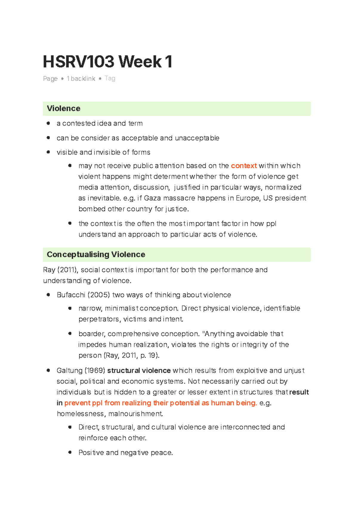 HSRV103 Week 1a - lecture a in week 1 - Page 1 backlink Tag HSRV103 ...