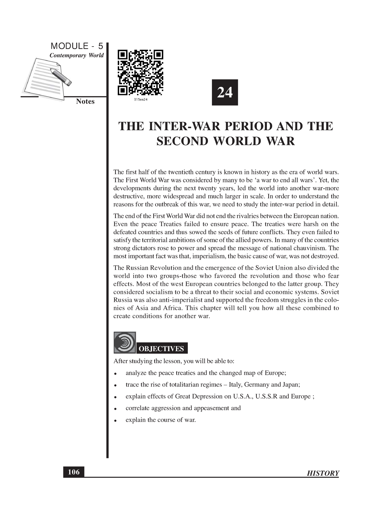 315 History Eng Lesson 24 - Contemporary World THE INTER-WAR PERIOD AND ...