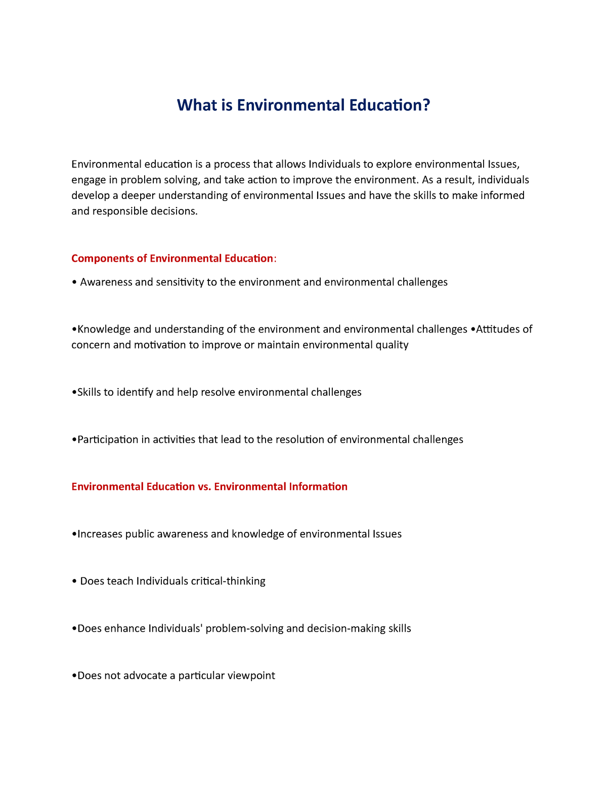 Environmental Science What Is Environmental Education Environmental 