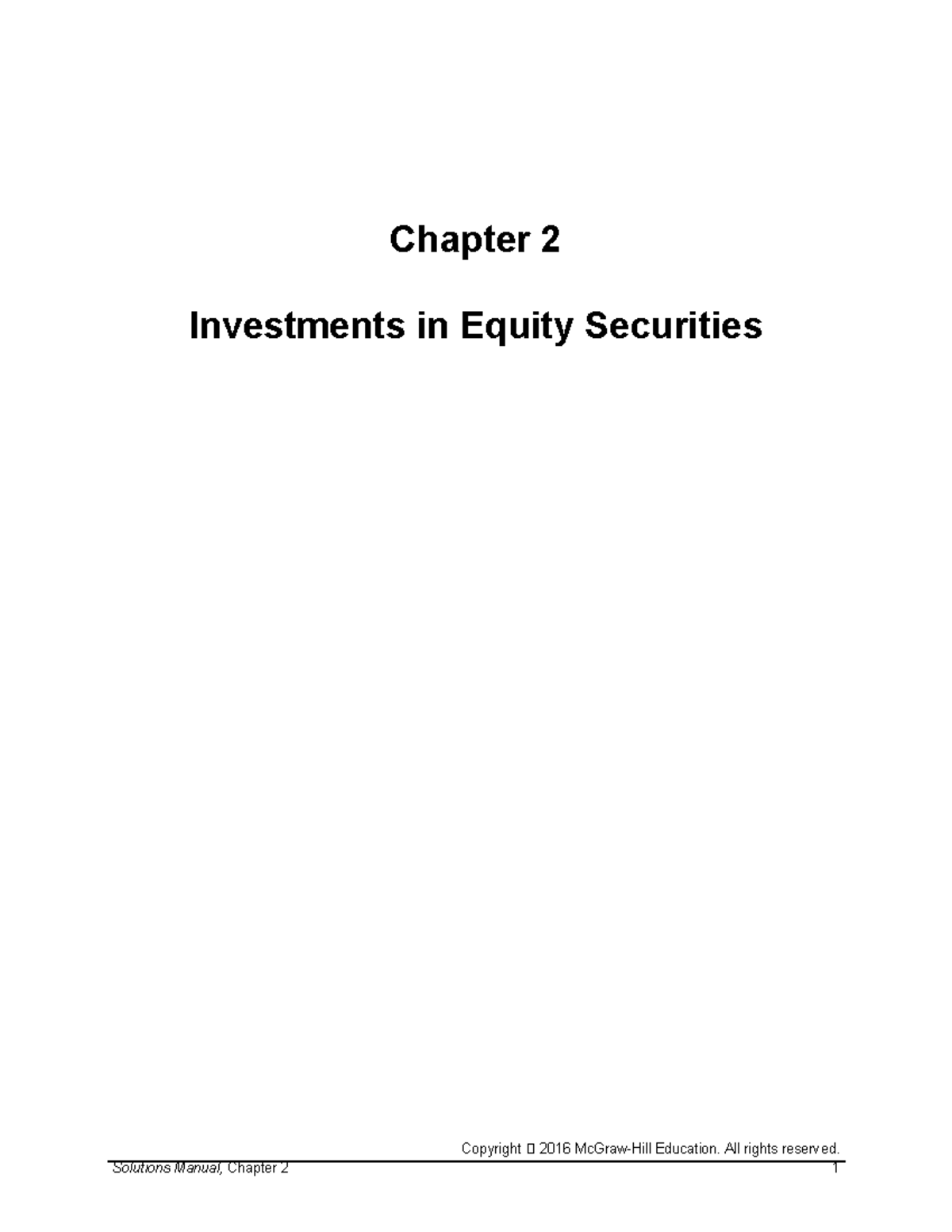 Advanced Financial Reporting - Chapter 2 SM - Chapter 2 Investments in ...