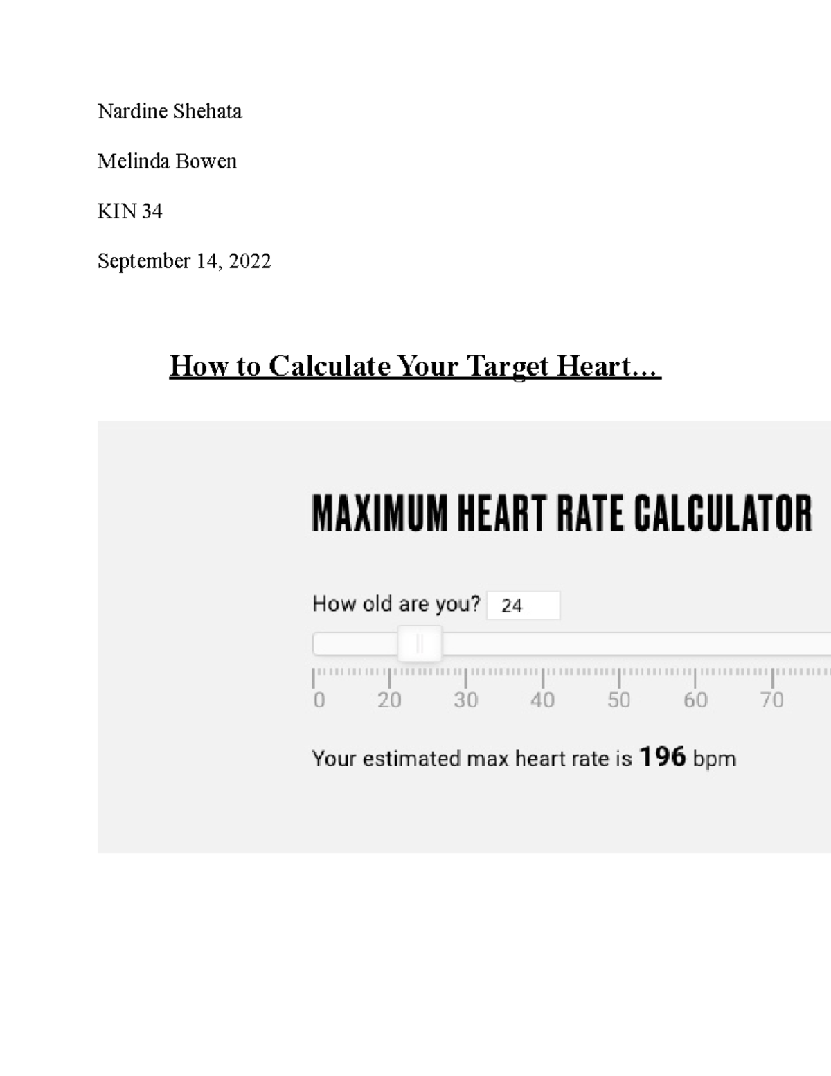 How to Calculate Your Target Heart… - Kin 34 - Nardine Shehata Melinda ...