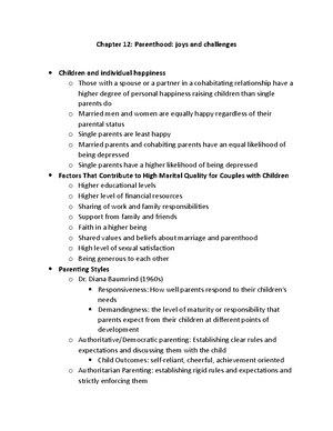 Chapter 3 Notes - Chapter 3: Understanding Marriage and Family Dynamics ...