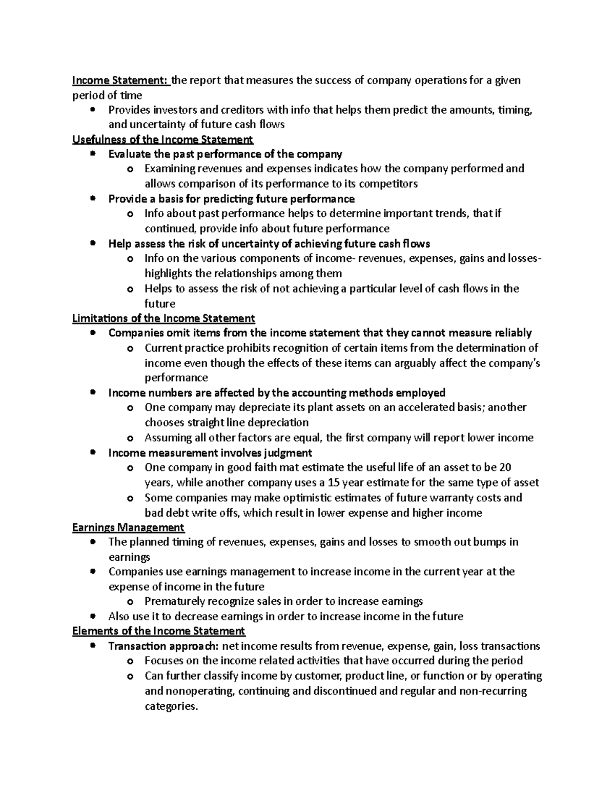 Accounting 315 chapter 4 - Income Statement: the report that measures ...