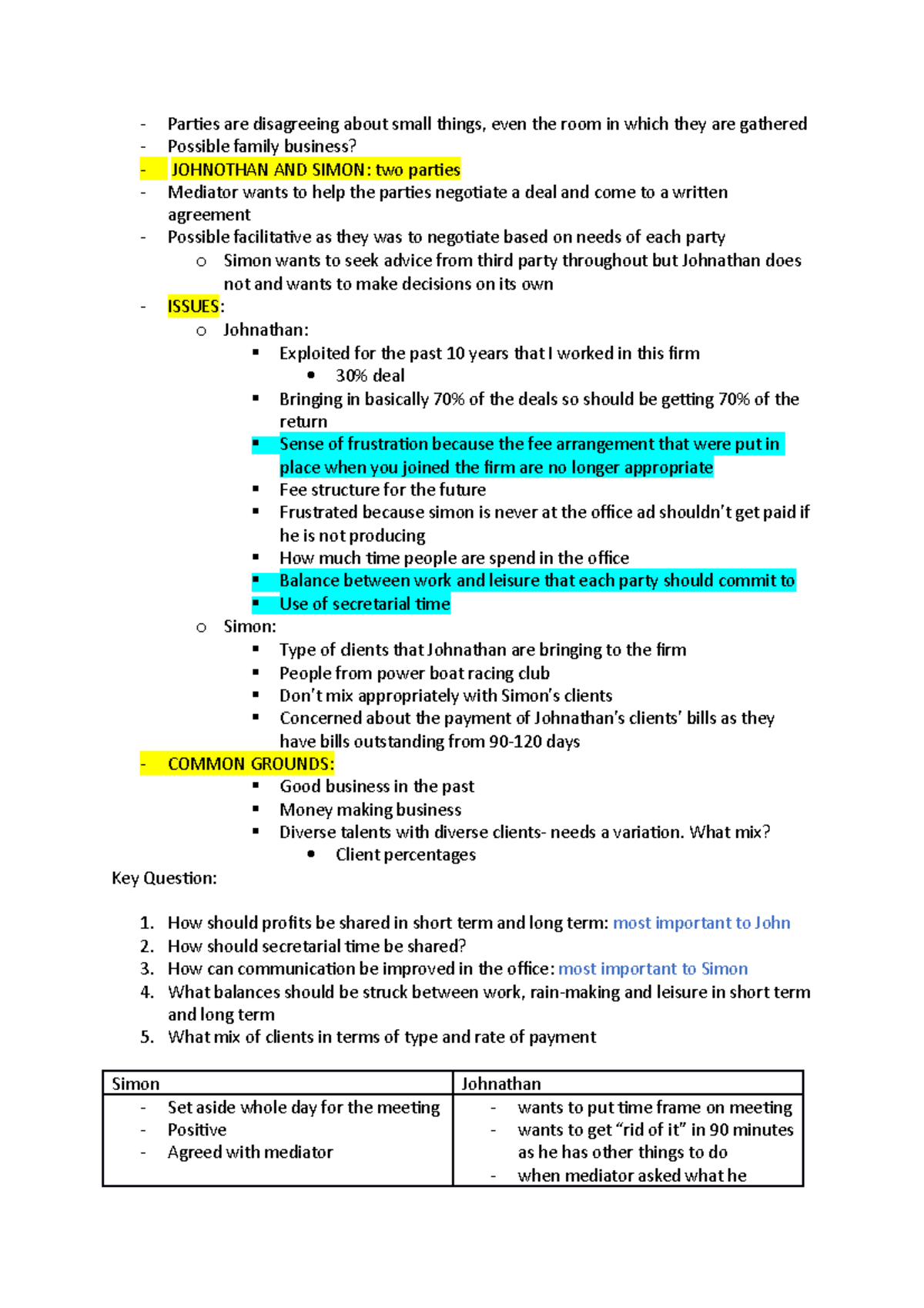 Role Play Video Notes - Parties are disagreeing about small things ...