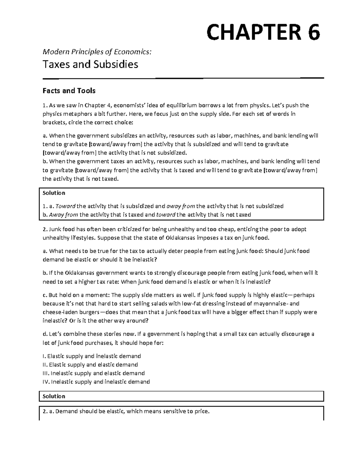 Chapter 6 Solutions - CHAPTER 6 Modern Principles Of Economics: Taxes ...