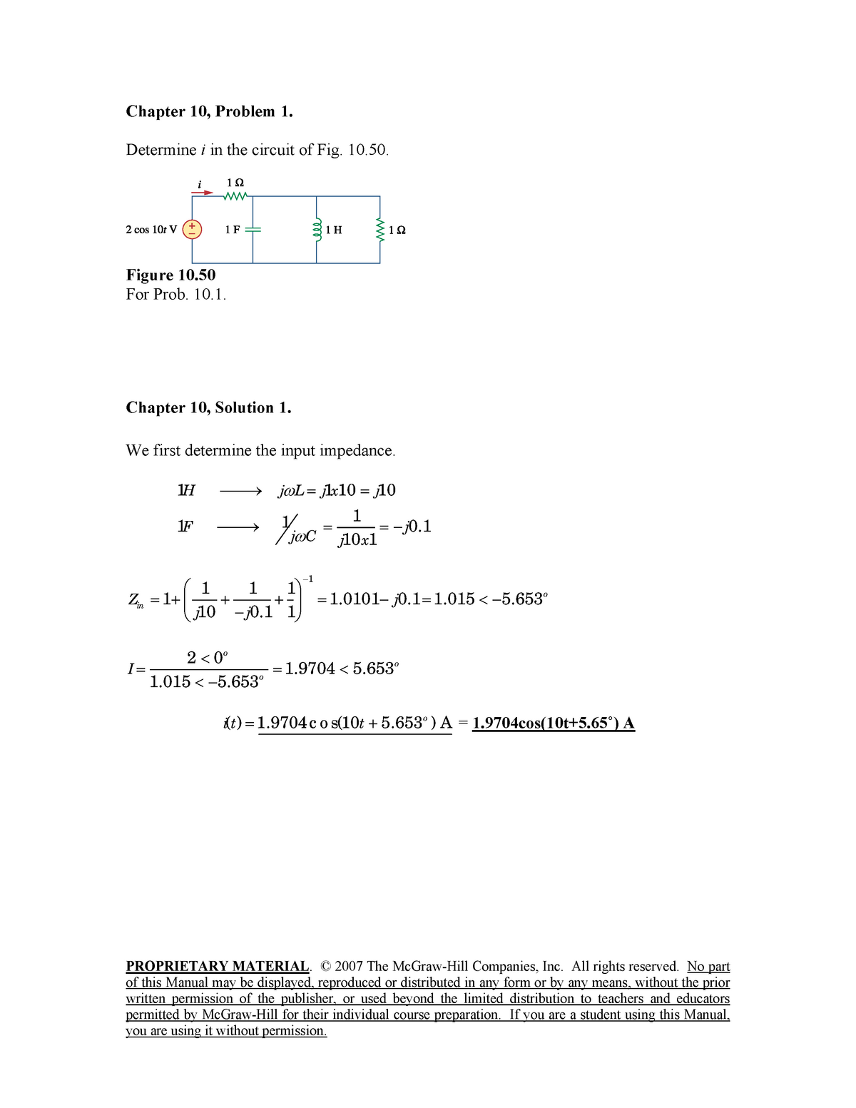 Solution Manual - Fundamentals Of Electric Circuits 3rd Edition Chapter ...