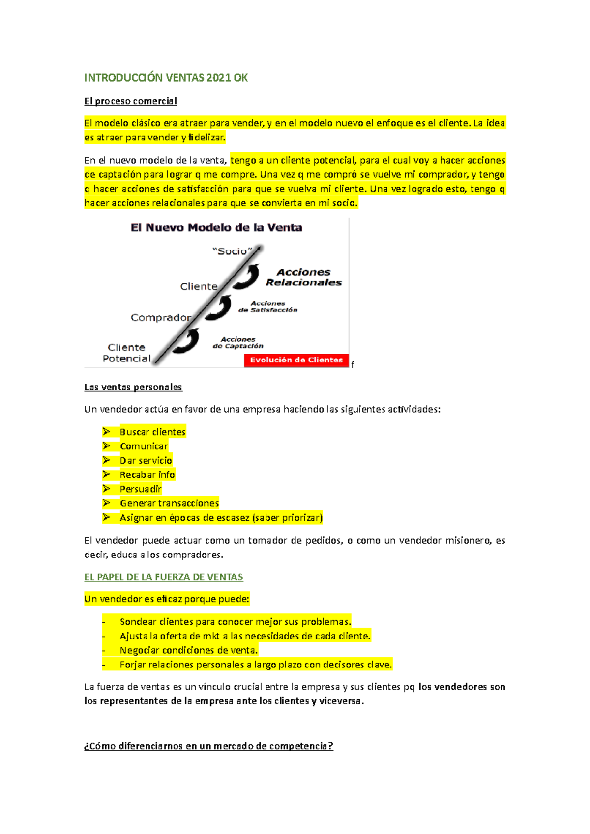 Primer Parcial Adm y Técnicas de Venta - INTRODUCCIÓN VENTAS 2021 OK El ...