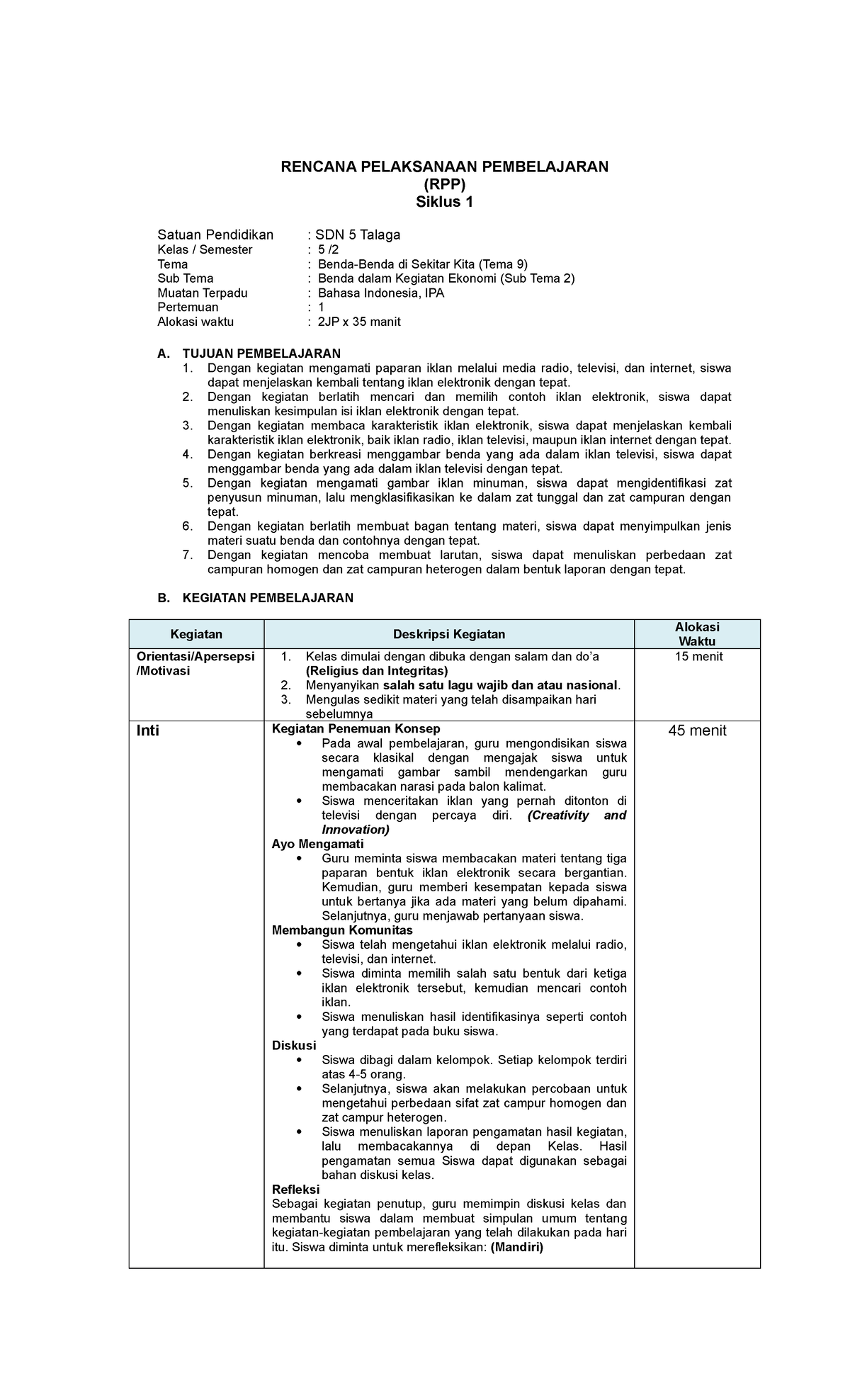 Rencana Pelaksanaan Pembelajaran Revisi 2020 - RENCANA PELAKSANAAN ...