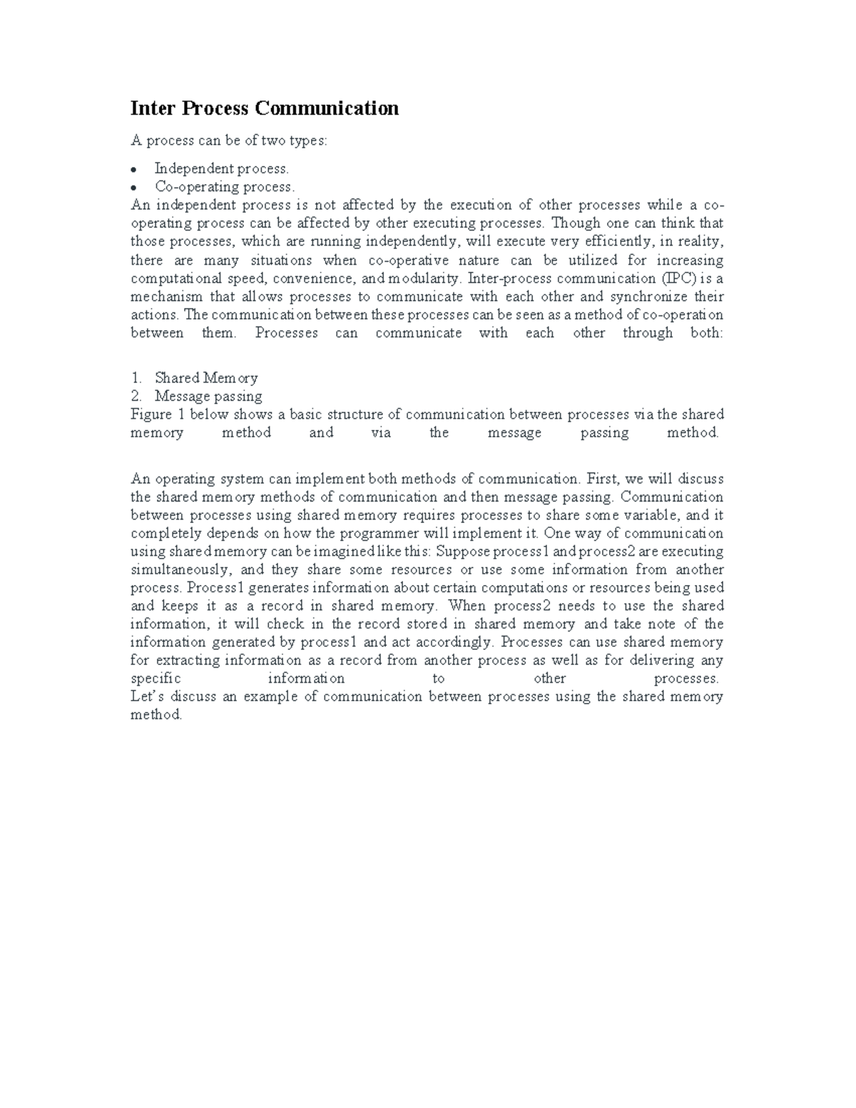 Unit 3 contd. OS - operating system - Inter Process Communication A ...