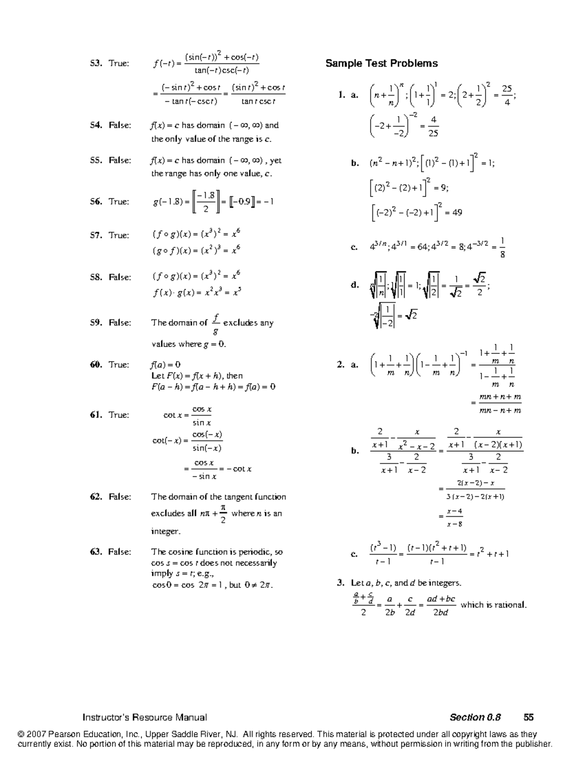 Sample Test Problem from Chapter 0 - Instructor’s Resource Manual ...