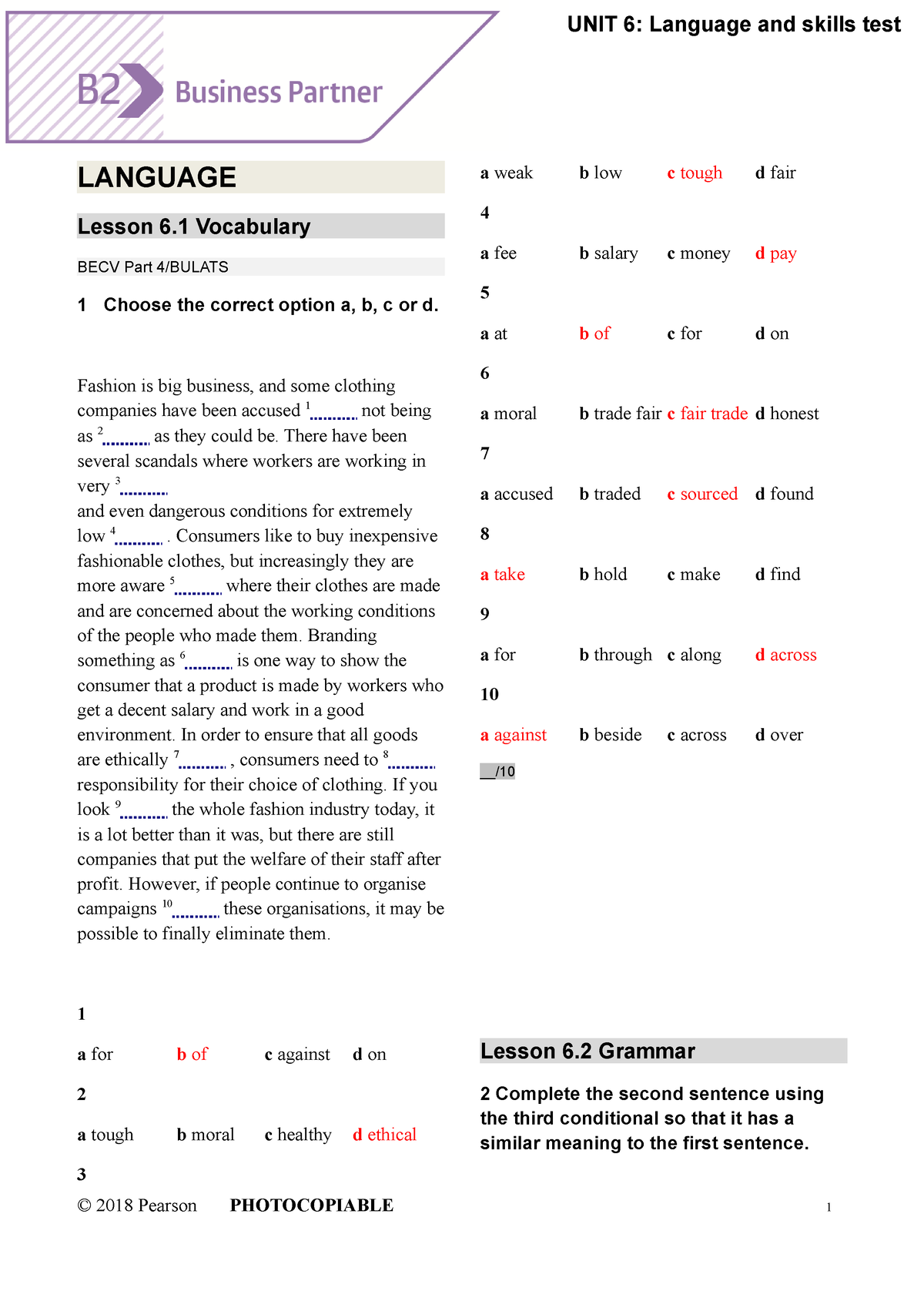 BP B2 Tests Unit6 - Tai Lieu - LANGUAGE Lesson 6 Vocabulary BECV Part 4 ...