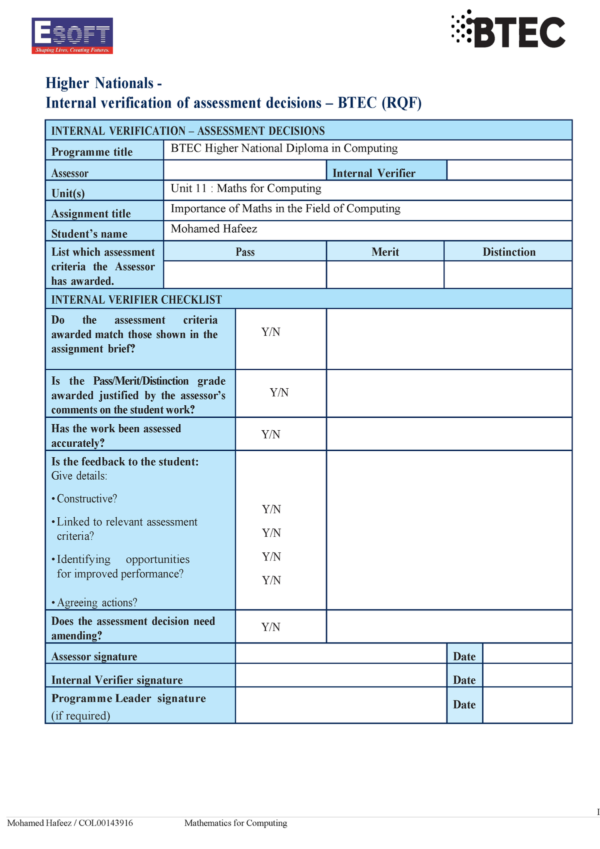 Maths for Computing Assignment - Pass Merit Distinction INTERNAL ...