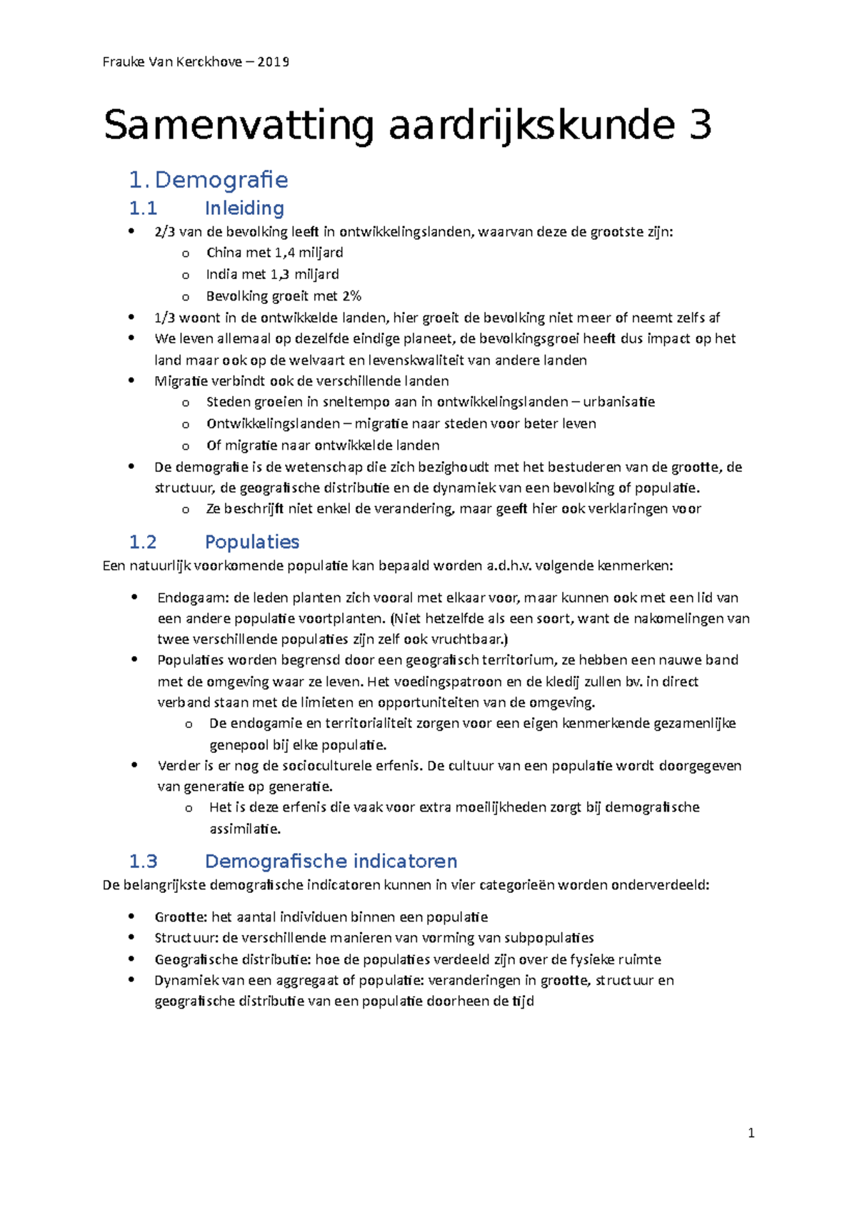 Samenvatting Aardrijkskunde 3 - O Ze Beschrijft Niet Enkel De ...