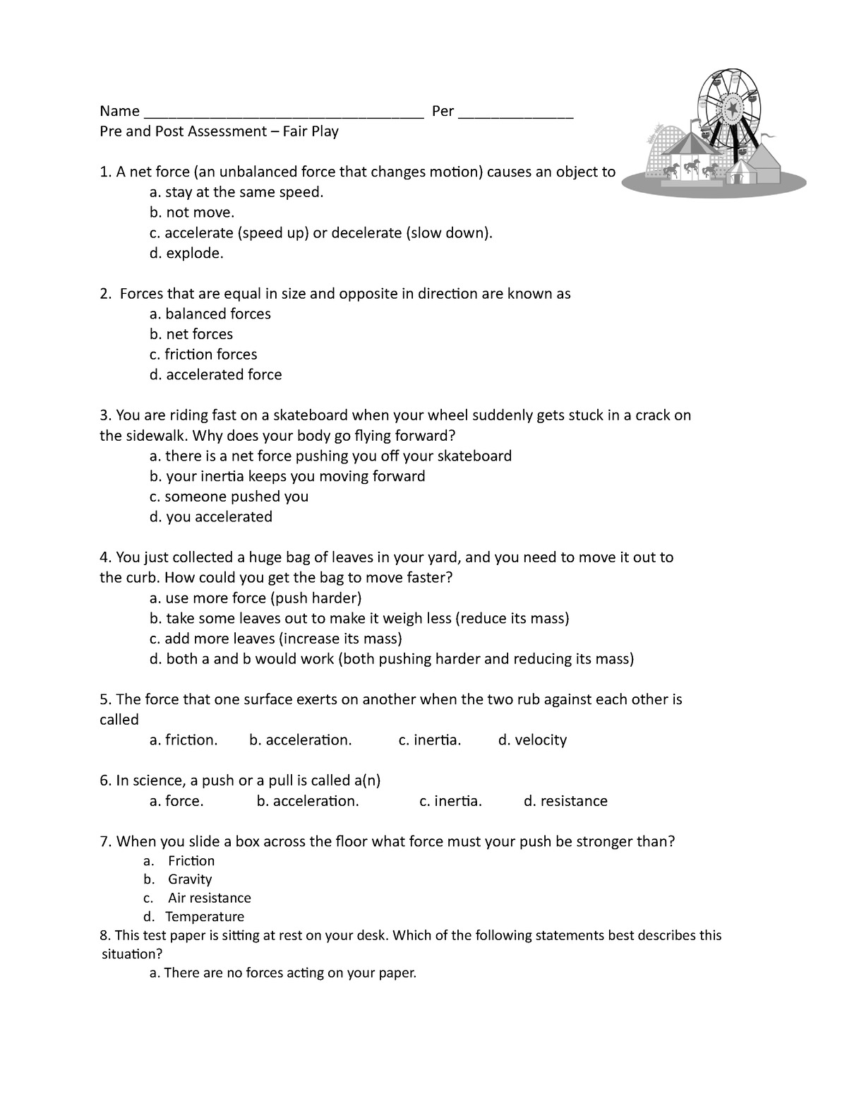 Pre And Post Assessment Name Per   Thumb 1200 1553 