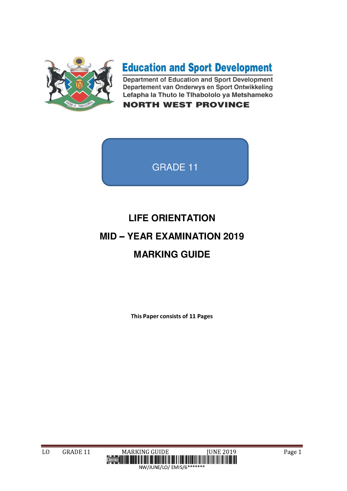 life orientation grade 11 research project memorandum