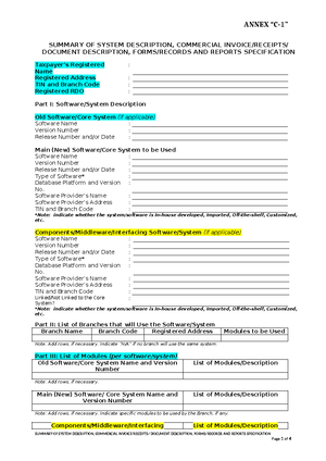 Annex B Standard Functional Requirements - STANDARD FUNCTIONAL AND ...