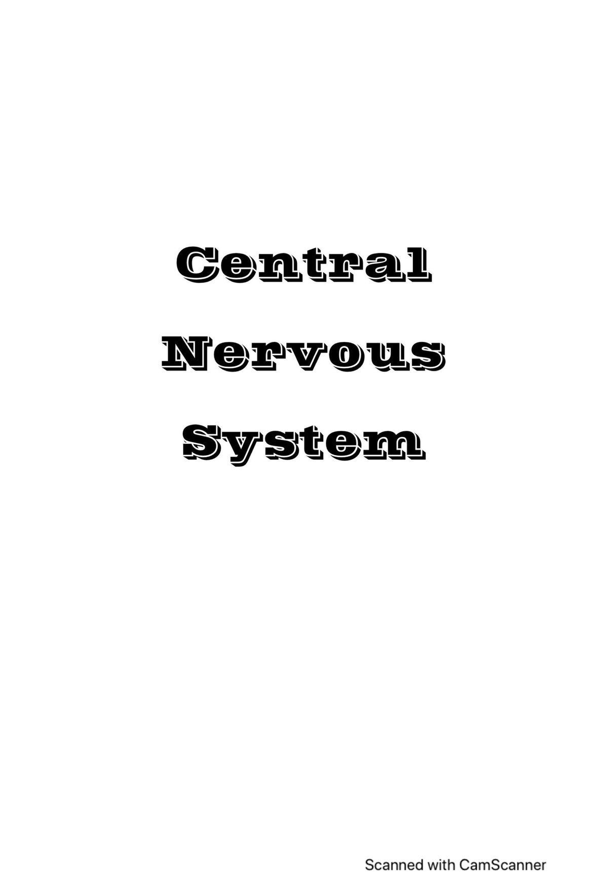 Central Nervous System - Pharmacology - Studocu