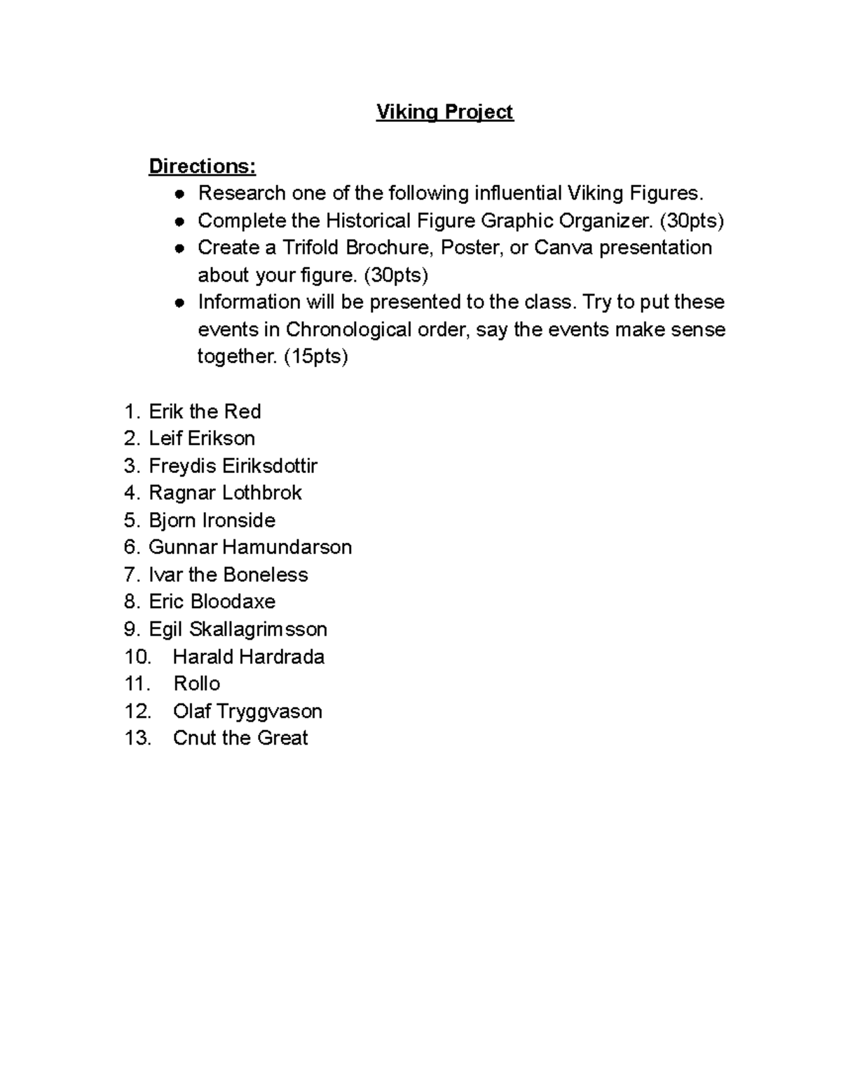 Viking Historical Figure Research Graphic Organizer - Viking Project ...