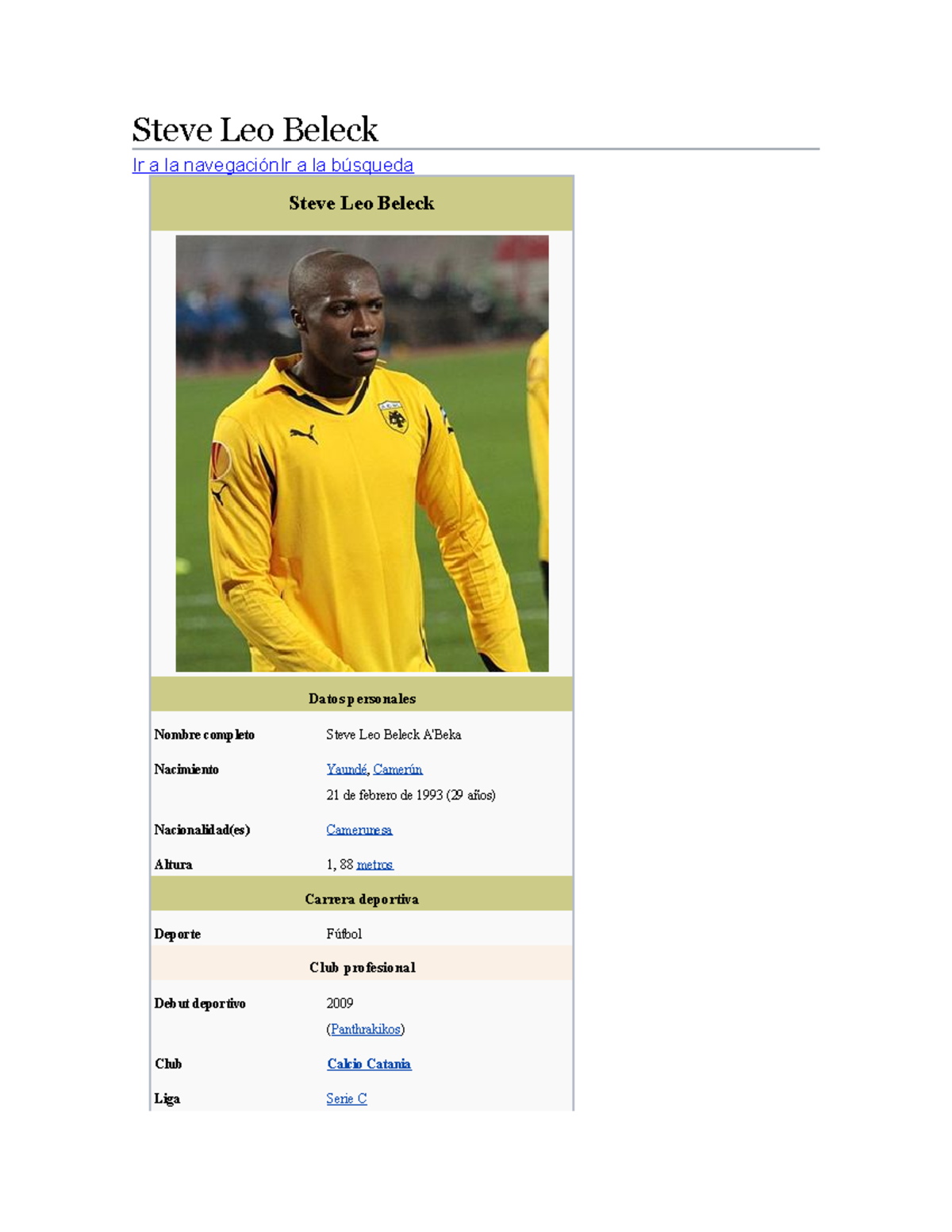 Steve Leo Beleck INFO Steve Leo Beleck Ir a la navegaciónIr a la