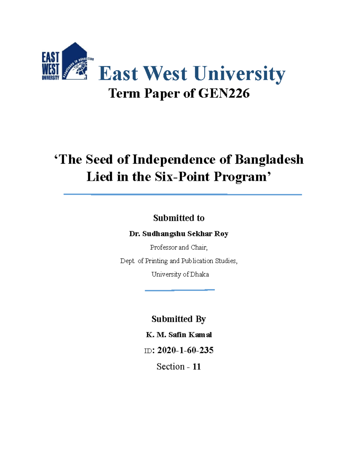 The Seed of Independence of Bangladesh Lied in the Six-Point Program ...