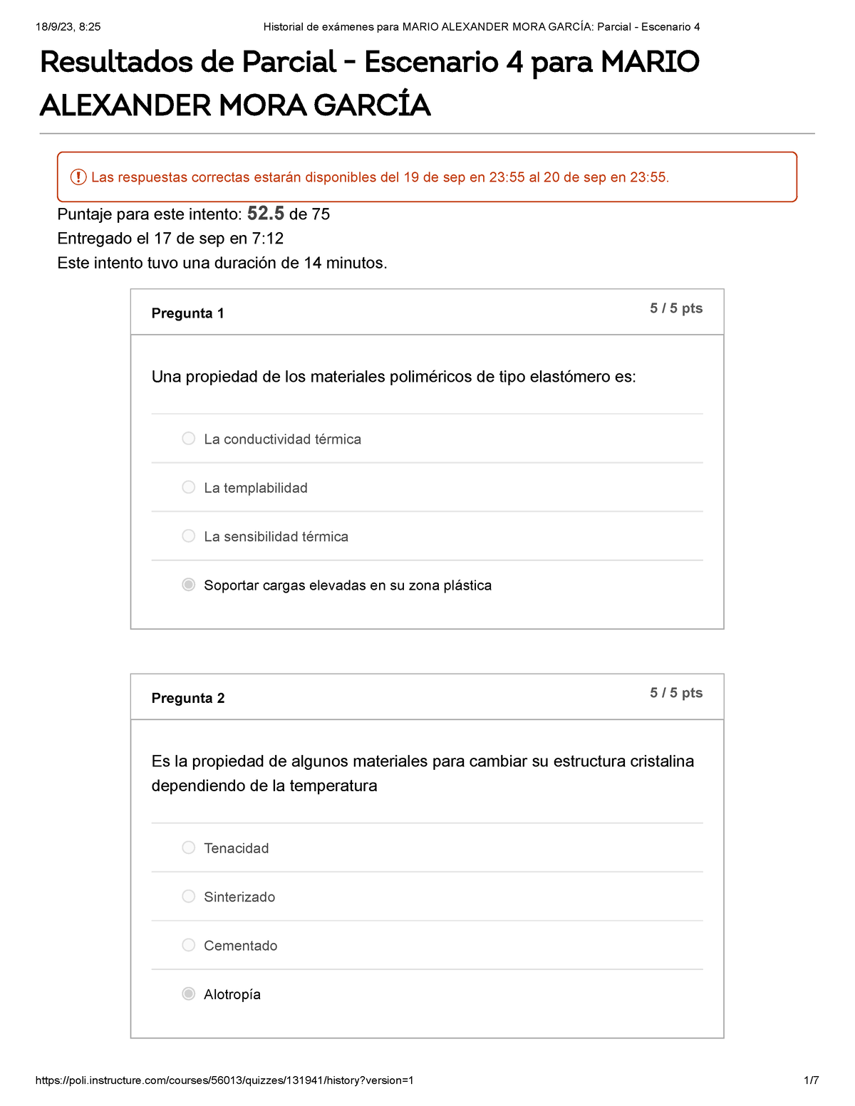 Parcial - Escenario 4 - Puntaje Para Este Intento: 52 De 75 Entregado ...