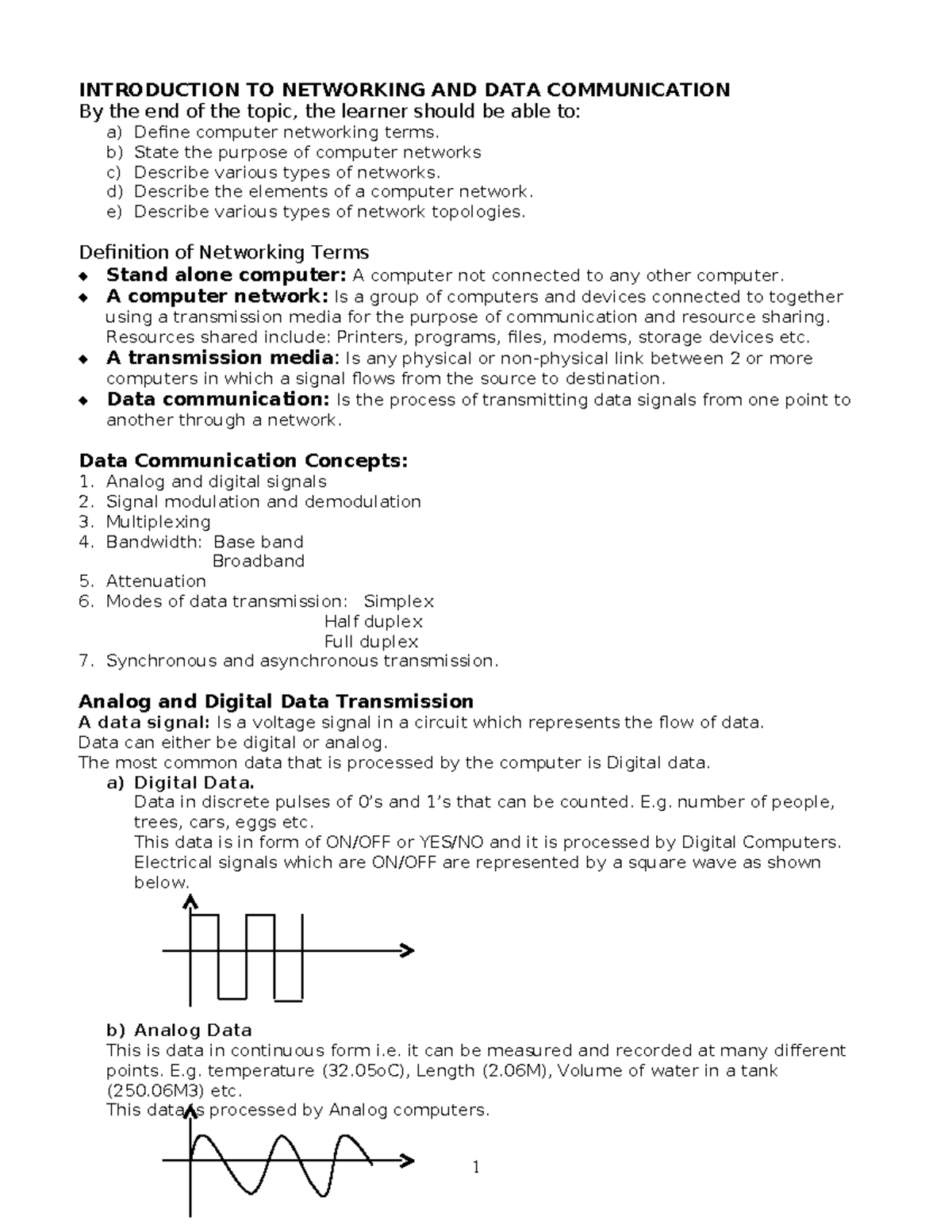 Networking Notes New 2024 - INTRODUCTION TO NETWORKING AND DATA ...