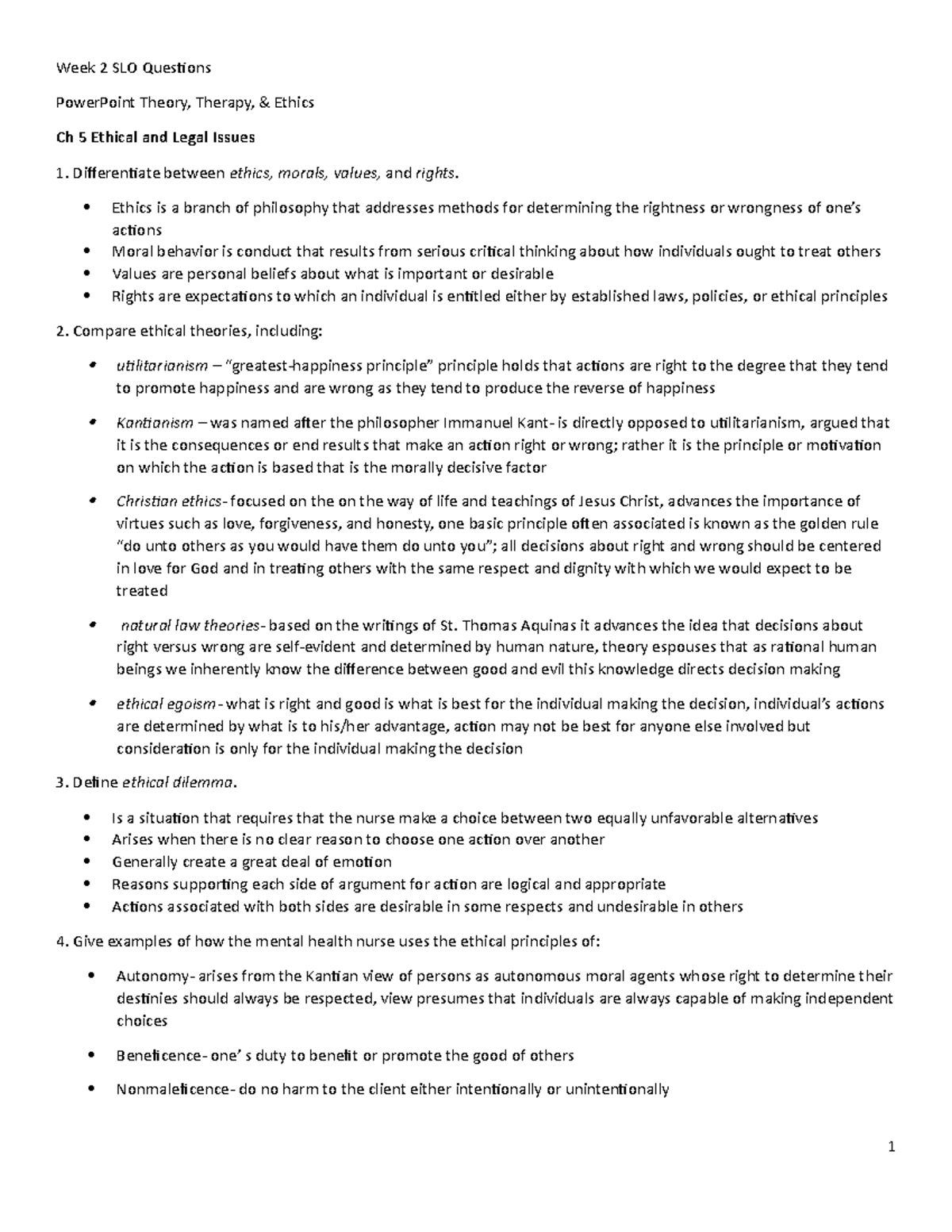 Week 2 SLO Questions - SLO - Week 2 SLO Questions PowerPoint Theory ...