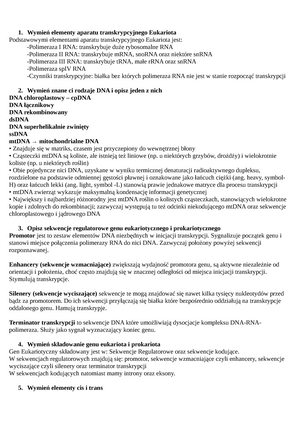 Biologia Molekularna Wyklady 1 I 2 - Centralny Dogmat Biologii ...