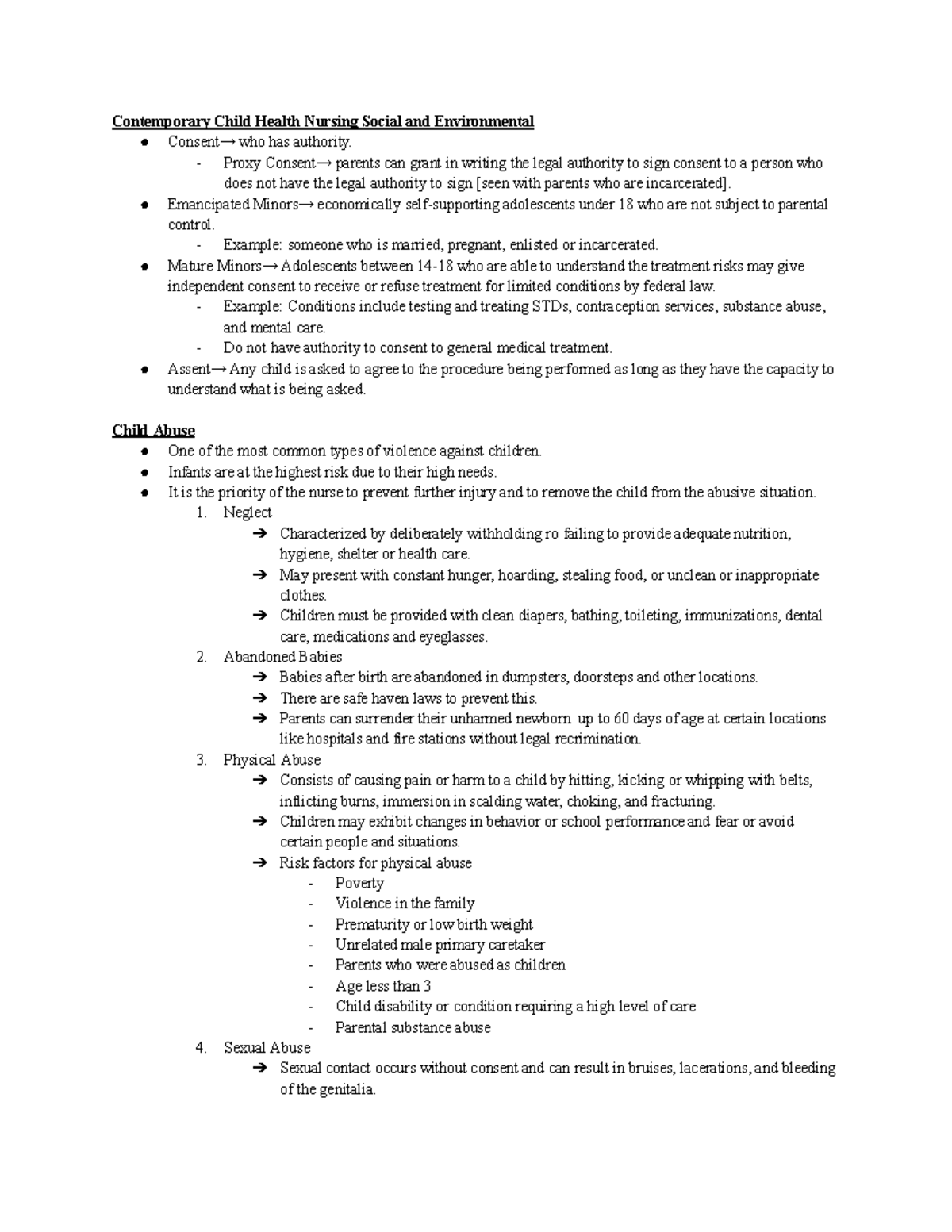 Peds Exam 1 Study Guide (dragged) - Contemporary Child Health Nursing ...