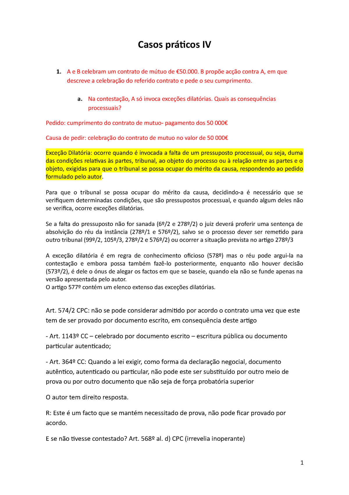 Casos práticos V - apontamentos - Casos práticos V 1. O que significa dizer  que a revelia operante - Studocu