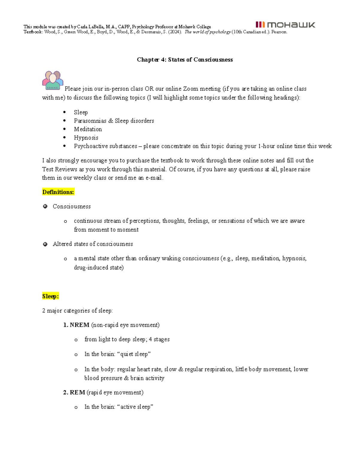 Chapter 4 - Online - Test review - Textbook: Wood, S., Green Wood, E ...