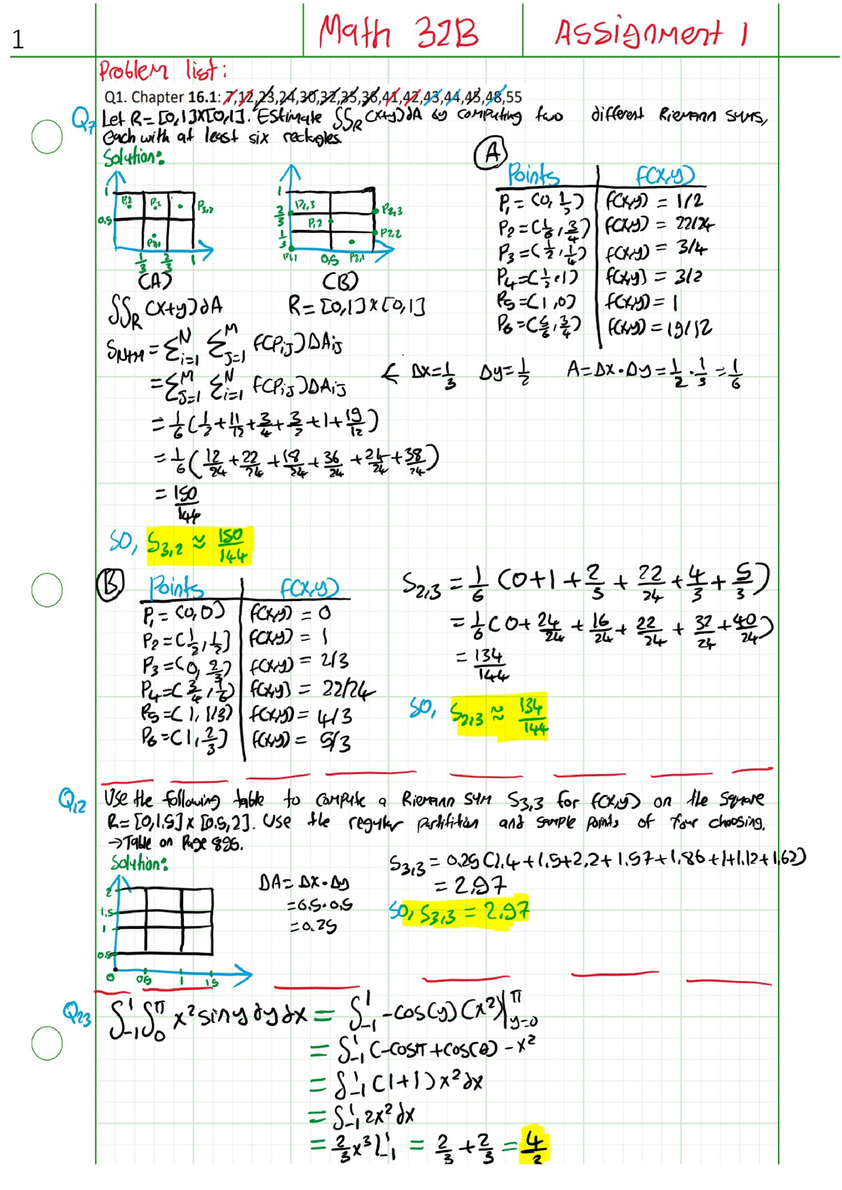 HW Assignments 01 - Math 32B: Multivariable Calculus II - Professor ...