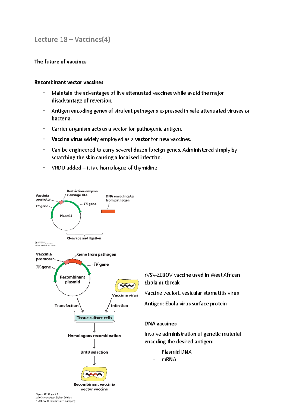 Immunology(18) Vaccines - Lecture 18 – Vaccines(4) The future of ...