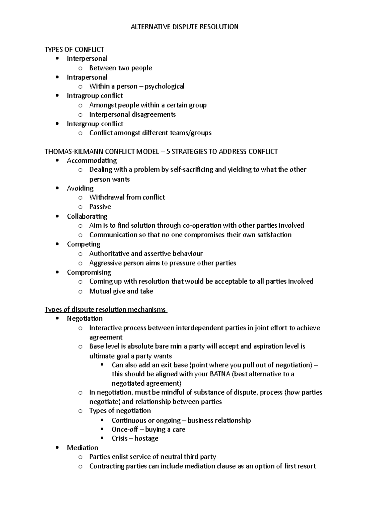 Alternative dispute resolution - ALTERNATIVE DISPUTE RESOLUTION TYPES ...