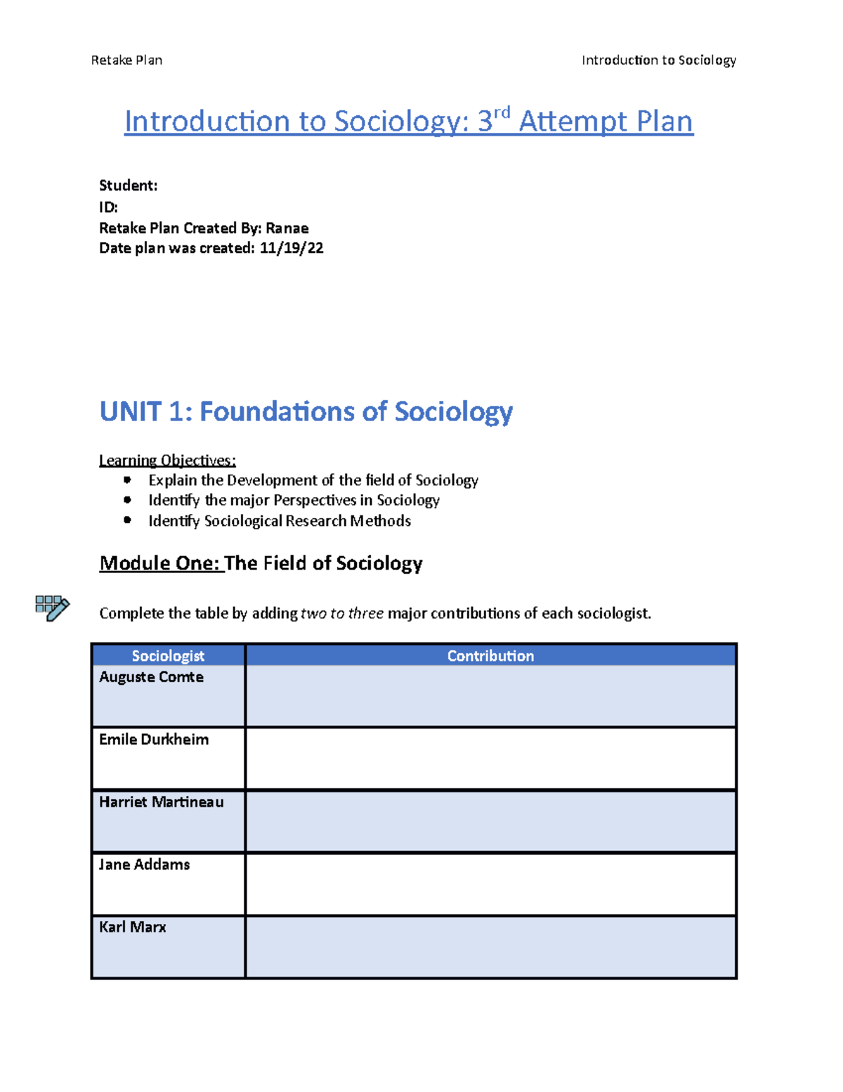 C273 Study Guide - Introduction To Sociology: 3 Rd Attempt Plan Student ...