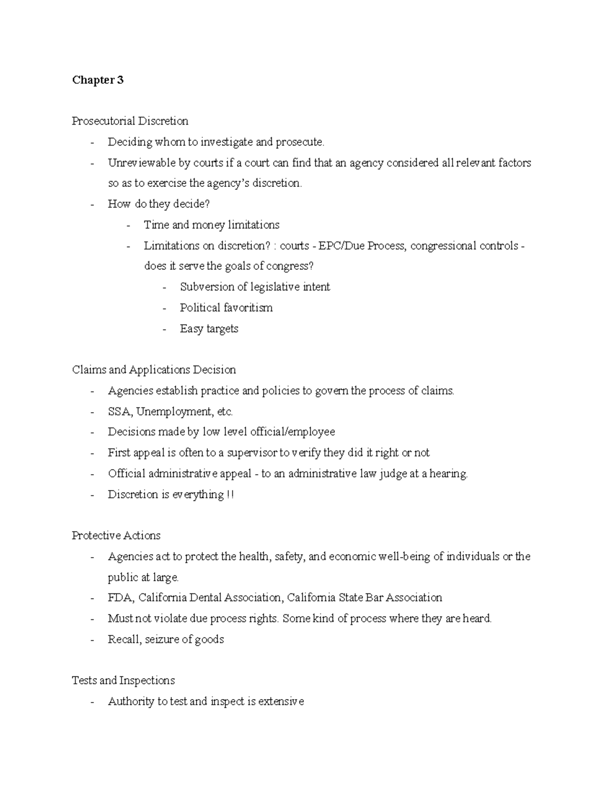 Chapter 3 Agency Discretion - Chapter 3 Prosecutorial Discretion ...