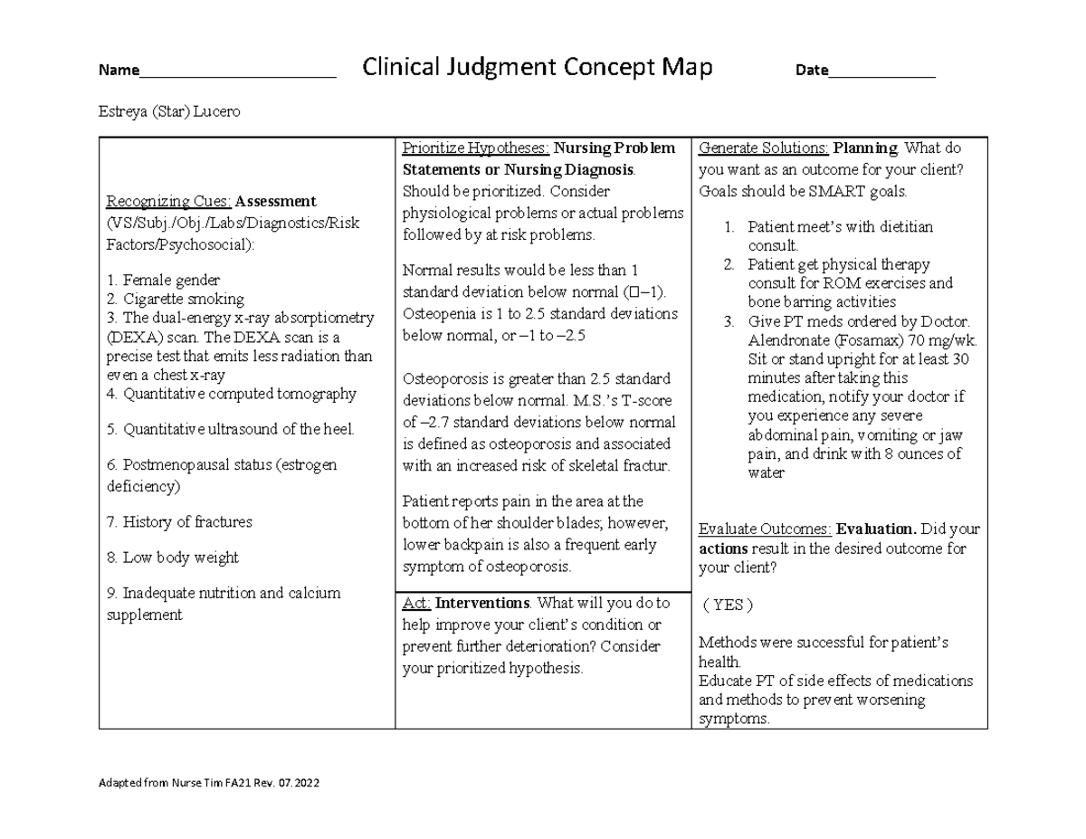 clinical judgement case study 1 ati