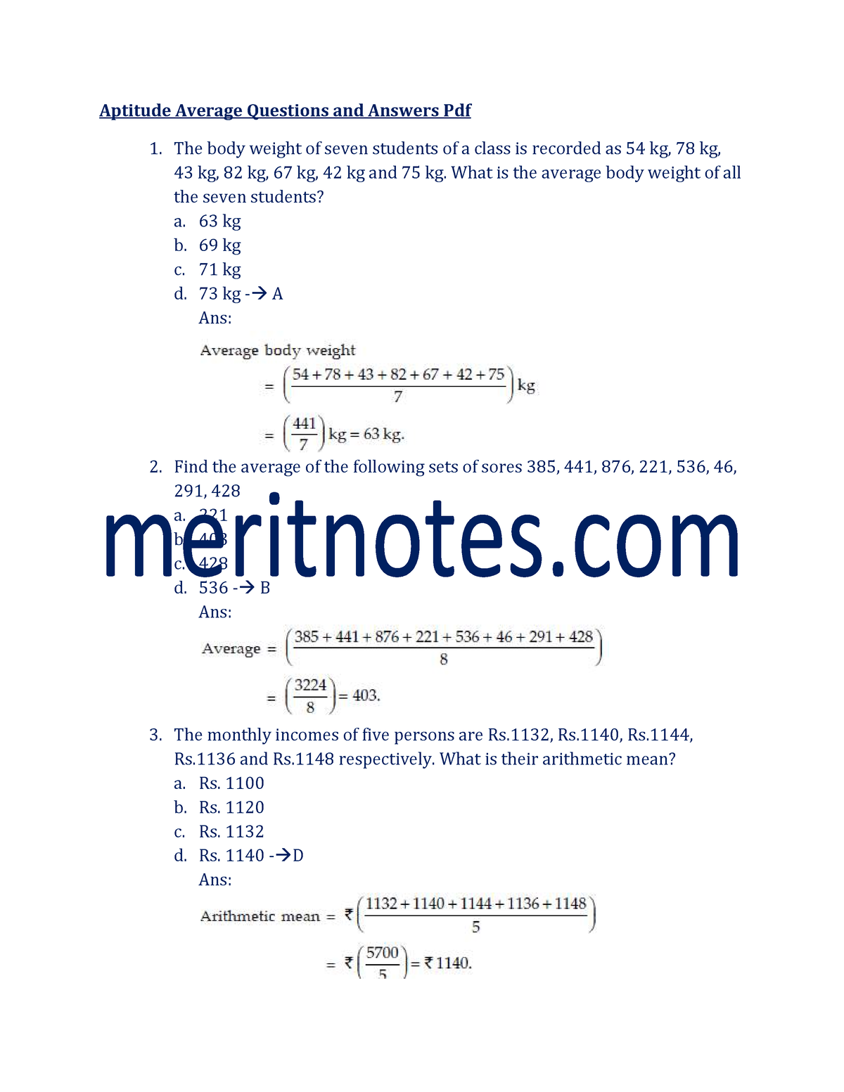 Aptitude Average Questions Answers Aptitude Average Questions And