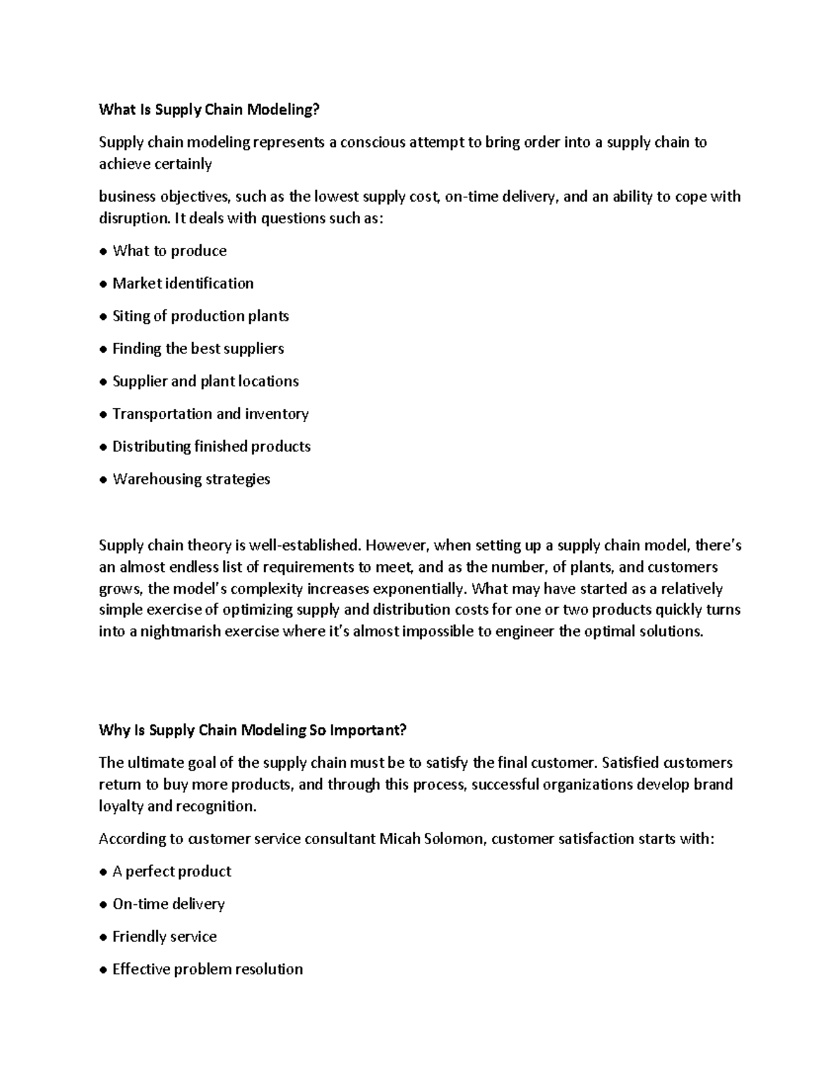Distribution Management What Is Supply Chain Modeling? Supply chain