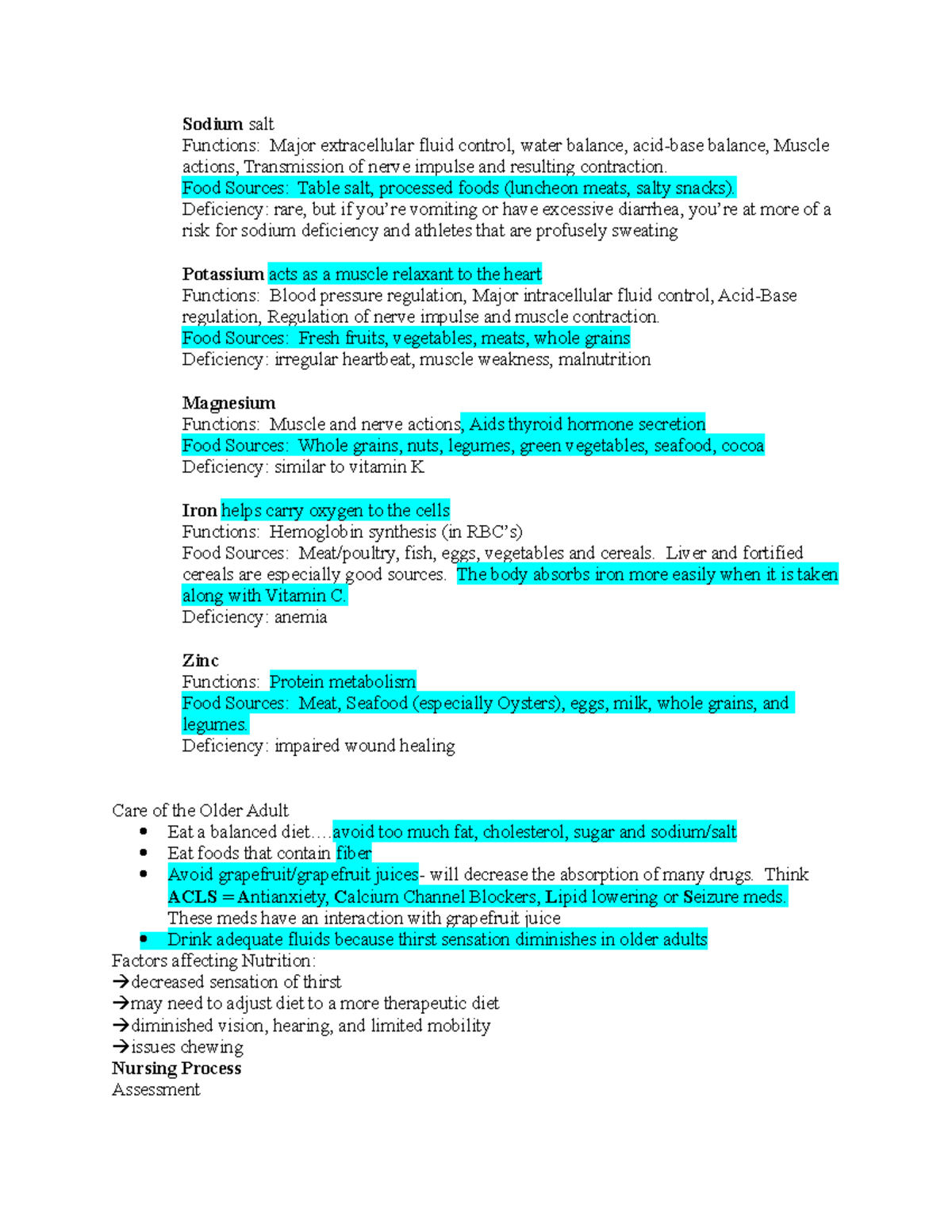 Nutrition Lecture 2 Sodium salt Functions Major extracellular fluid