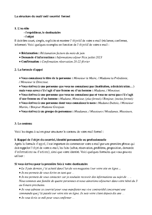 Esempio scritto esame francese - Compréhension écrite et exercices de ...