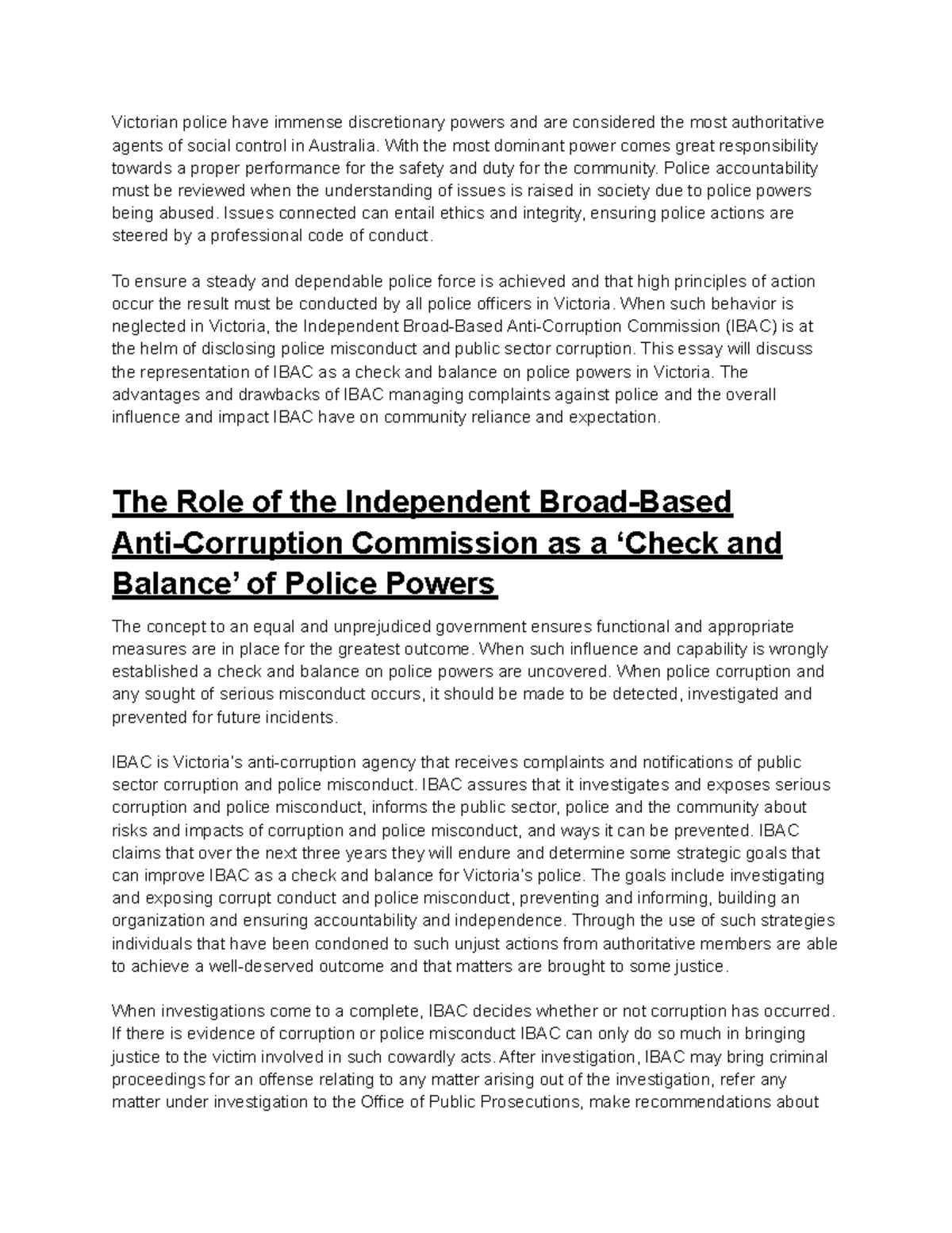 Independent Broad-Based Anti-Corruption Commission and Its Role in ...