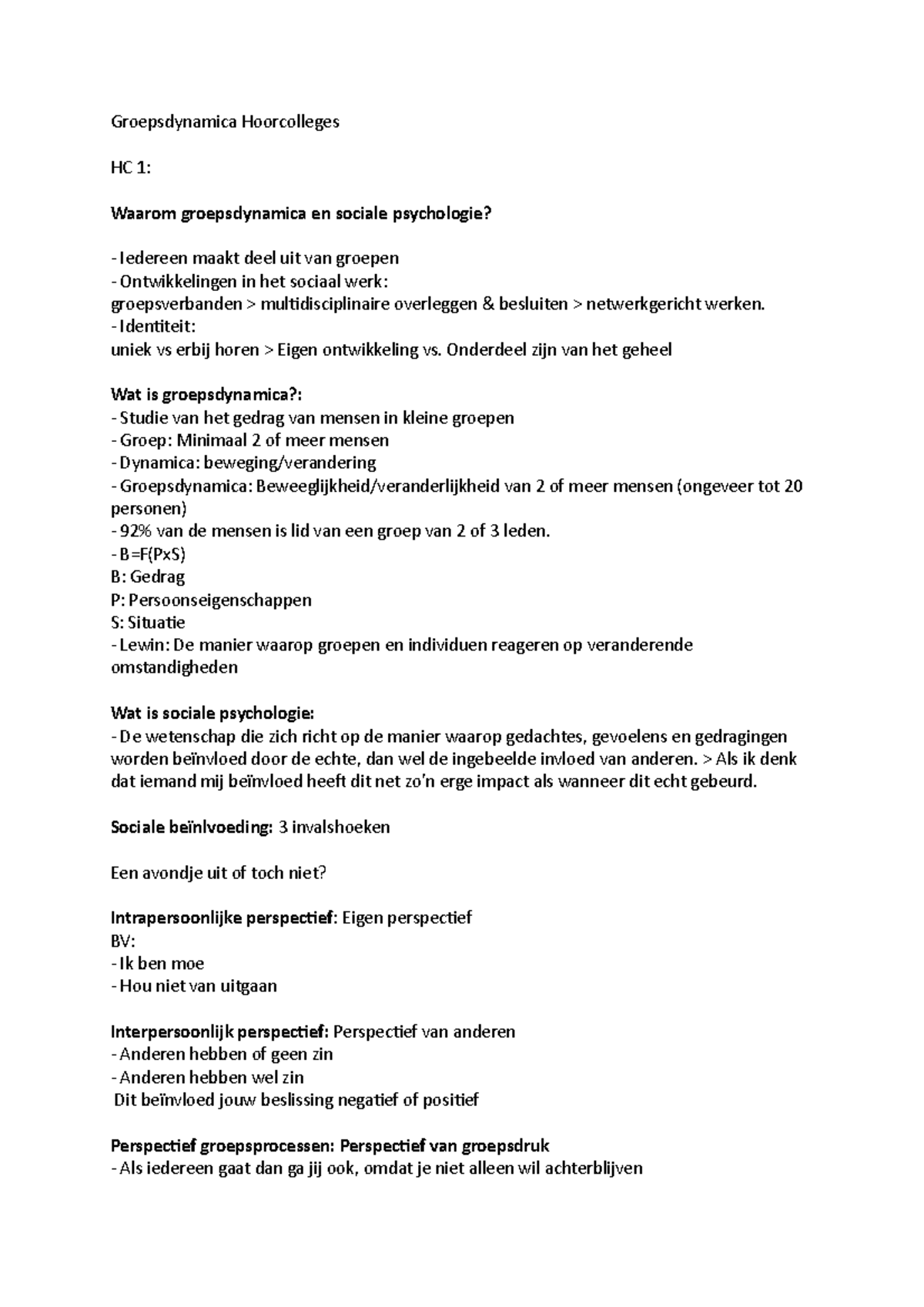 Groepsdynamica Hoorcolleges Identiteit Uniek Vs Erbij Horen Eigen 
