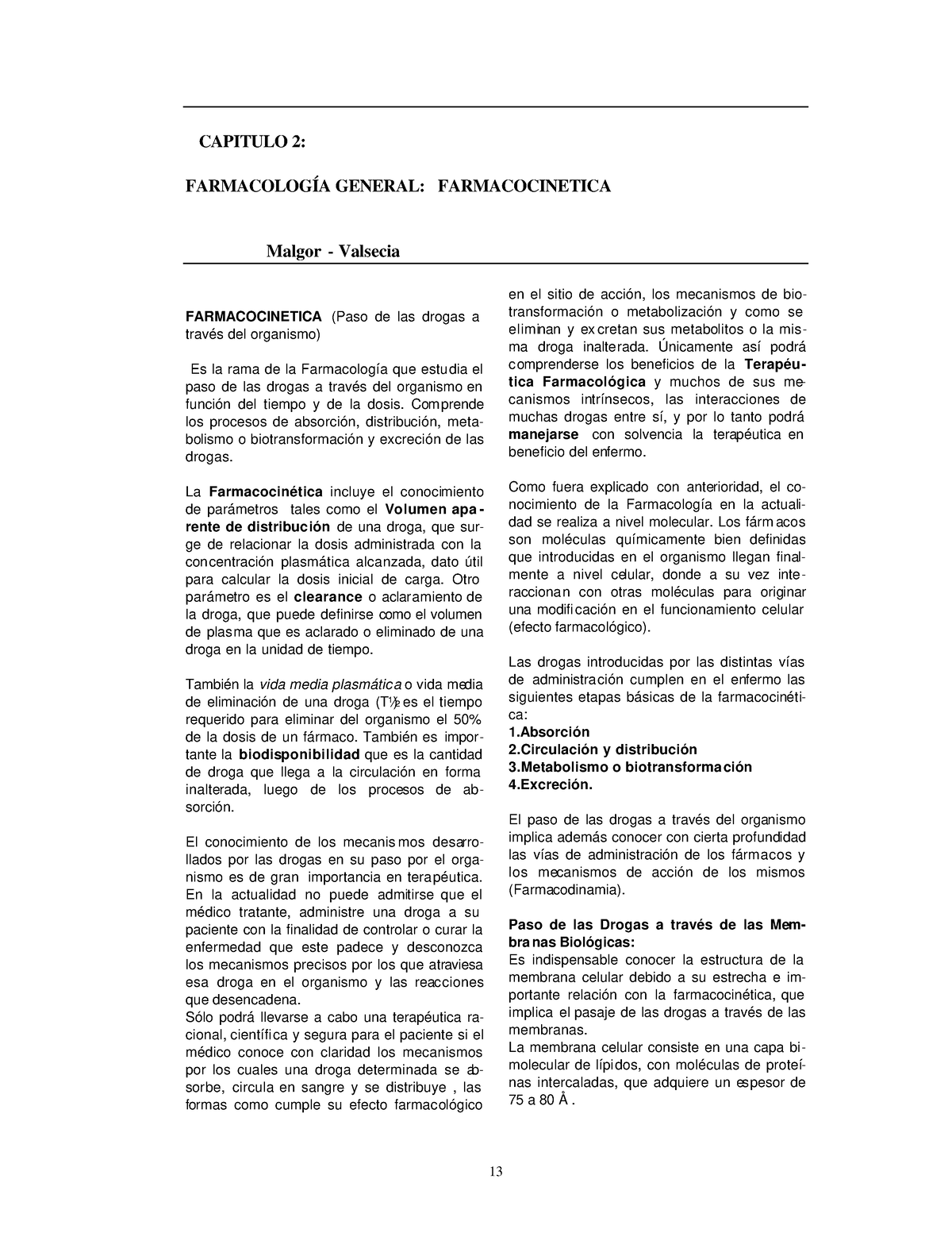 Capitulo 02 - Farmacocinetica - Malgor - Valsecia - CAPITULO 2 ...