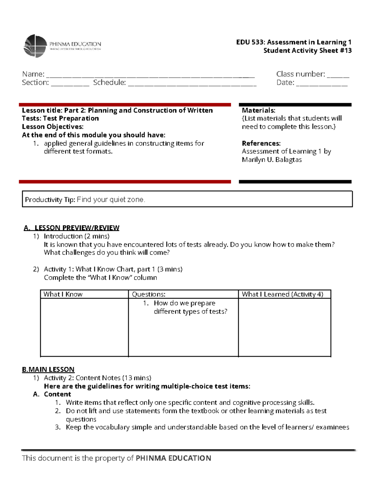 SAS Assessment 1 Module 13 Student Activity Sheet Name Studocu