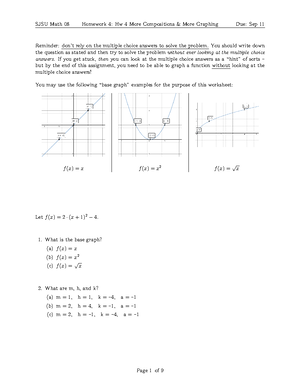 Hw 17 Inverse Functions & Fraction Word Problems - SJSU Math 08 ...