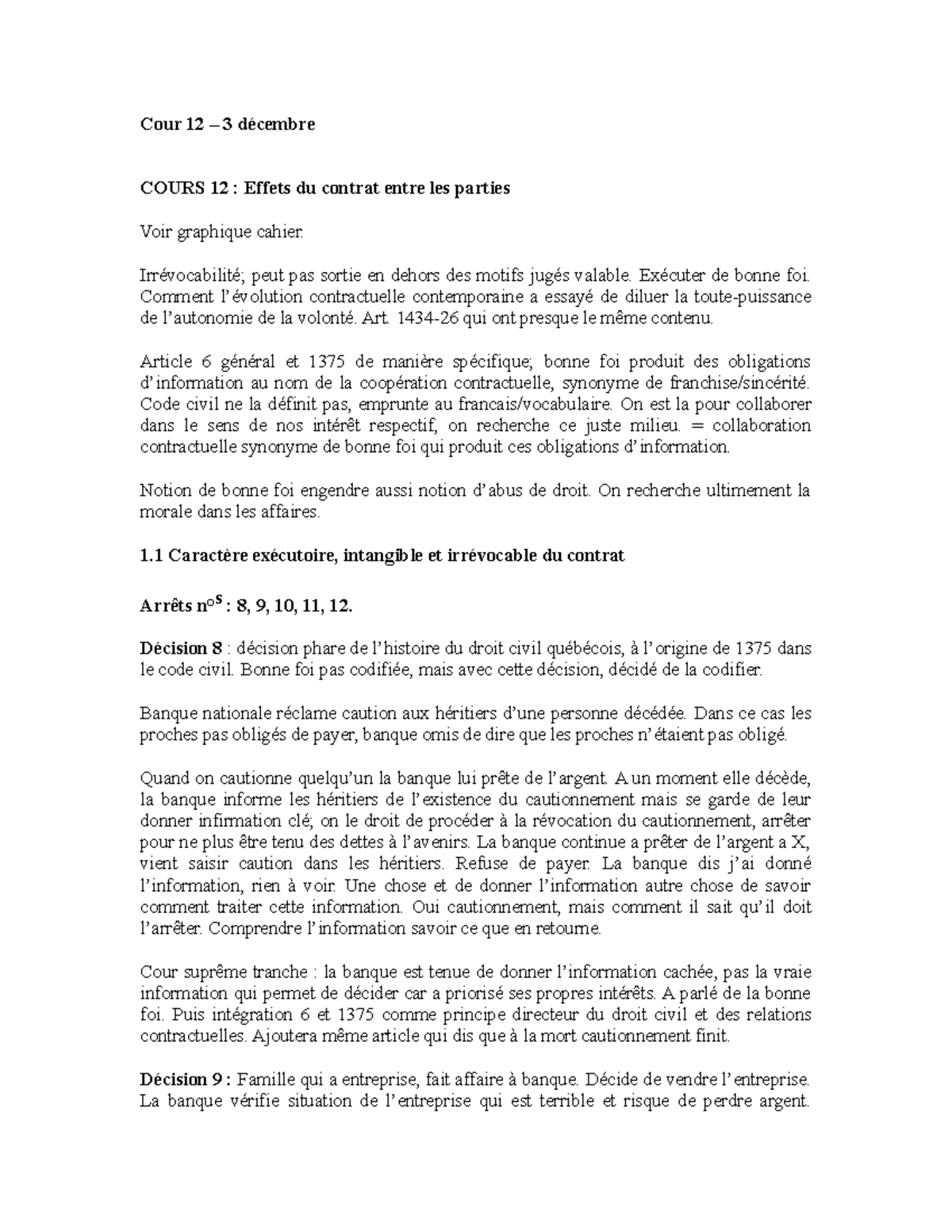 Cour Obligation Notes De Cours Cour D Cembre Cours