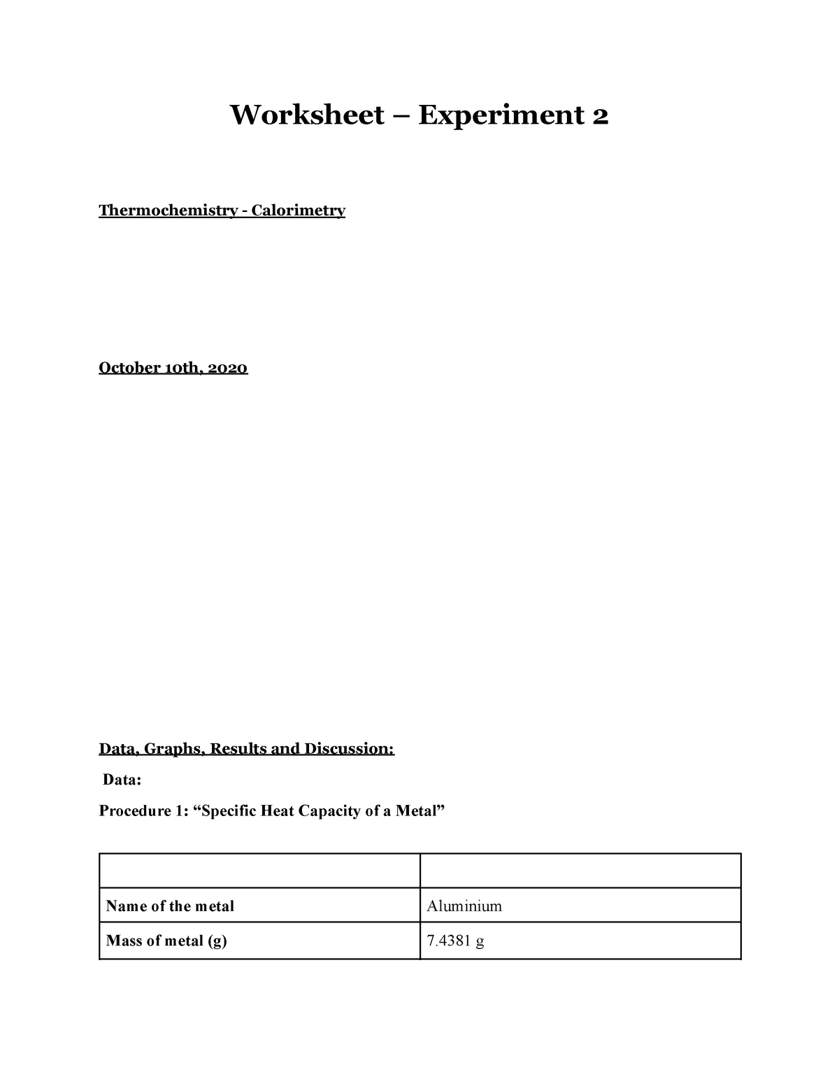 lab-2-chm1311-grade-a-worksheet-experiment-2-thermochemistry
